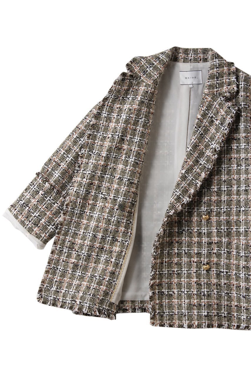 【ベイジ,/BEIGE,】のBERYL / ファンシーツイードダブルジャケット/ 人気、トレンドファッション・服の通販 founy(ファニー) ファッション Fashion レディースファッション Fashion for Women アウター Coat / Outerwear Collection レディースジャケット・軽アウター Jackets エレガント 上品 Elegant オケージョン Occasion Wear ジャケット Jacket, Outerwear セットアップ Set-Up, Coordinated Outfit ダブル Double, Double-Breasted ツイード Twill, Twill Weave デニム Denim, Jeans Material フリンジ Fringe, Tassel マニッシュ Mannish, Boyish other-7|ID: prp329100004779932 ipo3291000000034991151