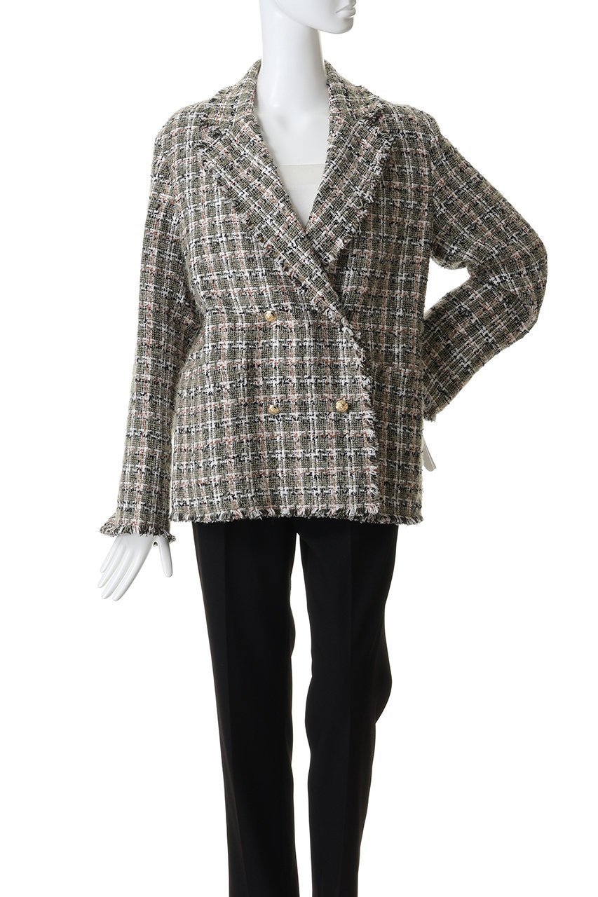 【ベイジ,/BEIGE,】のBERYL / ファンシーツイードダブルジャケット/ 人気、トレンドファッション・服の通販 founy(ファニー) 　ファッション　Fashion　レディースファッション　Fashion for Women　アウター　Coat / Outerwear Collection　レディースジャケット・軽アウター　Jackets　エレガント 上品　Elegant　オケージョン　Occasion Wear　ジャケット　Jacket, Outerwear　セットアップ　Set-Up, Coordinated Outfit　ダブル　Double, Double-Breasted　ツイード　Twill, Twill Weave　デニム　Denim, Jeans Material　フリンジ　Fringe, Tassel　マニッシュ　Mannish, Boyish　other-2|ID: prp329100004779932 ipo3291000000035351160