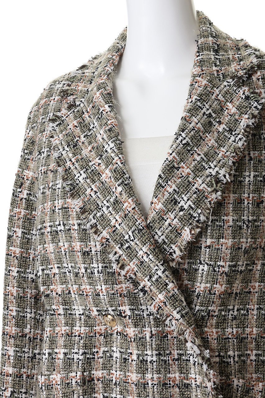 【ベイジ,/BEIGE,】のBERYL / ファンシーツイードダブルジャケット/ 人気、トレンドファッション・服の通販 founy(ファニー) 　ファッション　Fashion　レディースファッション　Fashion for Women　アウター　Coat / Outerwear Collection　レディースジャケット・軽アウター　Jackets　エレガント 上品　Elegant　オケージョン　Occasion Wear　ジャケット　Jacket, Outerwear　セットアップ　Set-Up, Coordinated Outfit　ダブル　Double, Double-Breasted　ツイード　Twill, Twill Weave　デニム　Denim, Jeans Material　フリンジ　Fringe, Tassel　マニッシュ　Mannish, Boyish　other-5|ID: prp329100004779932 ipo3291000000035351164
