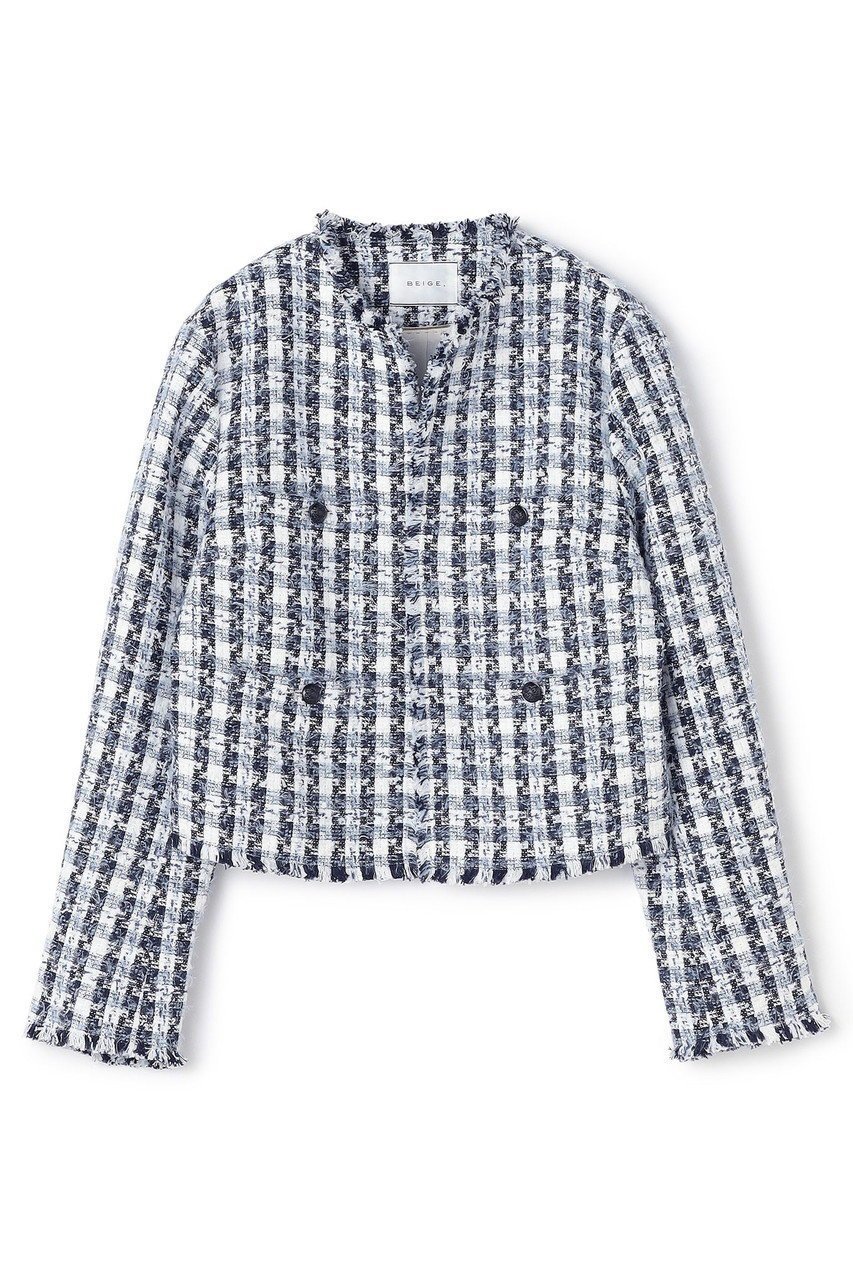 【ベイジ,/BEIGE,】のBERYL / ファンシーツイードノーカラージャケット/ インテリア・キッズ・メンズ・レディースファッション・服の通販 founy(ファニー) 　ファッション　Fashion　レディースファッション　Fashion for Women　アウター　Coat / Outerwear Collection　レディースジャケット・軽アウター　Jackets　ノーカラージャケット / シンプル上品コーデ　Collarless Jackets　オケージョン　Occasion Wear　ジャケット　Jacket, Outerwear　セットアップ　Set-Up, Coordinated Outfit　ツイード　Twill, Twill Weave　デニム　Denim, Jeans Material　フリンジ　Fringe, Tassel　エレガント 上品　Elegant　新作・新入荷　New Arrivals / New In　Navy Mix|ID: prp329100004779933 ipo3291000000034673751