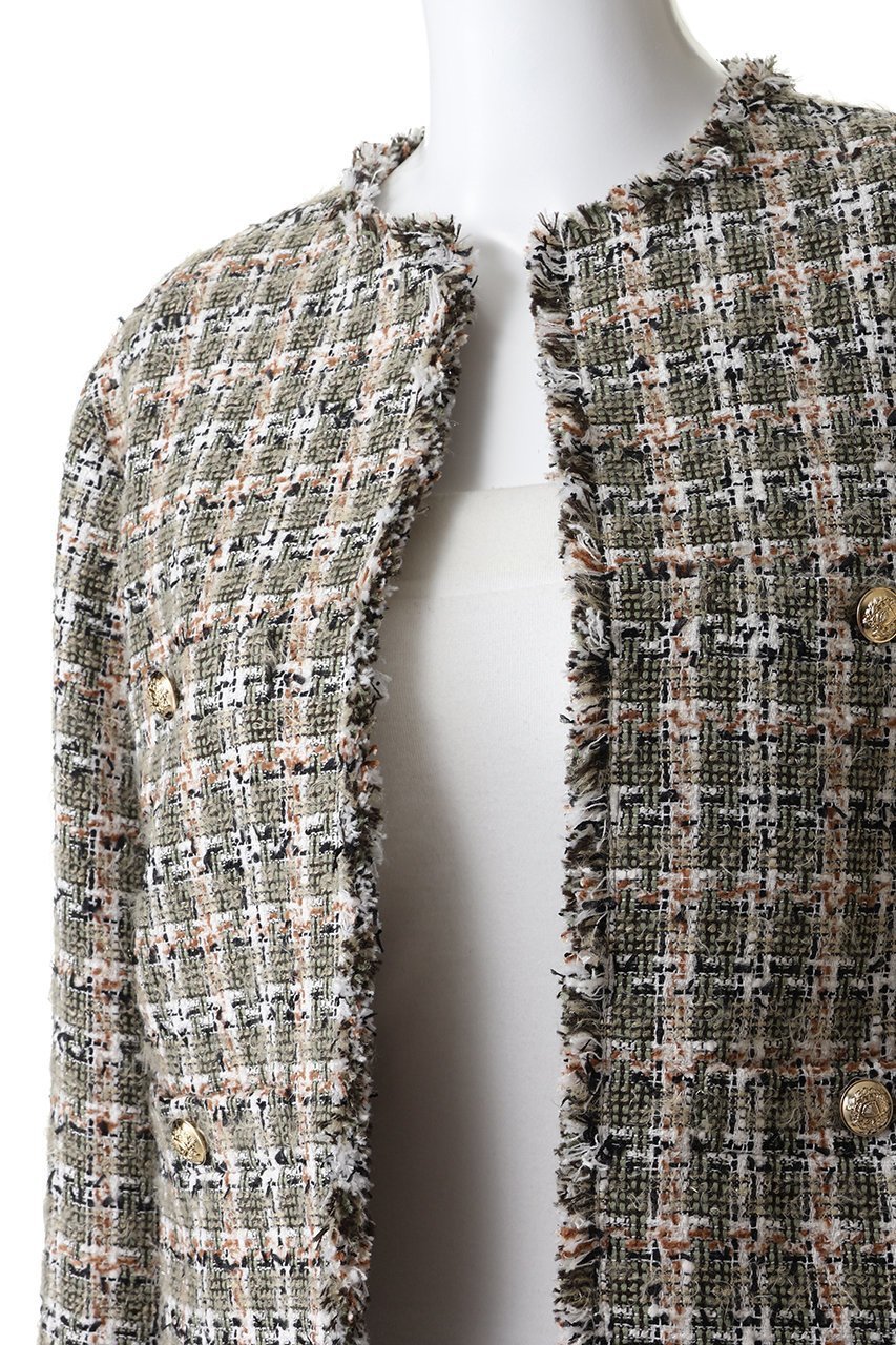 【ベイジ,/BEIGE,】のBERYL / ファンシーツイードノーカラージャケット/ 人気、トレンドファッション・服の通販 founy(ファニー) 　ファッション　Fashion　レディースファッション　Fashion for Women　アウター　Coat / Outerwear Collection　レディースジャケット・軽アウター　Jackets　ノーカラージャケット / シンプル上品コーデ　Collarless Jackets　オケージョン　Occasion Wear　ジャケット　Jacket, Outerwear　セットアップ　Set-Up, Coordinated Outfit　ツイード　Twill, Twill Weave　デニム　Denim, Jeans Material　フリンジ　Fringe, Tassel　エレガント 上品　Elegant　other-7|ID: prp329100004779933 ipo3291000000034991156