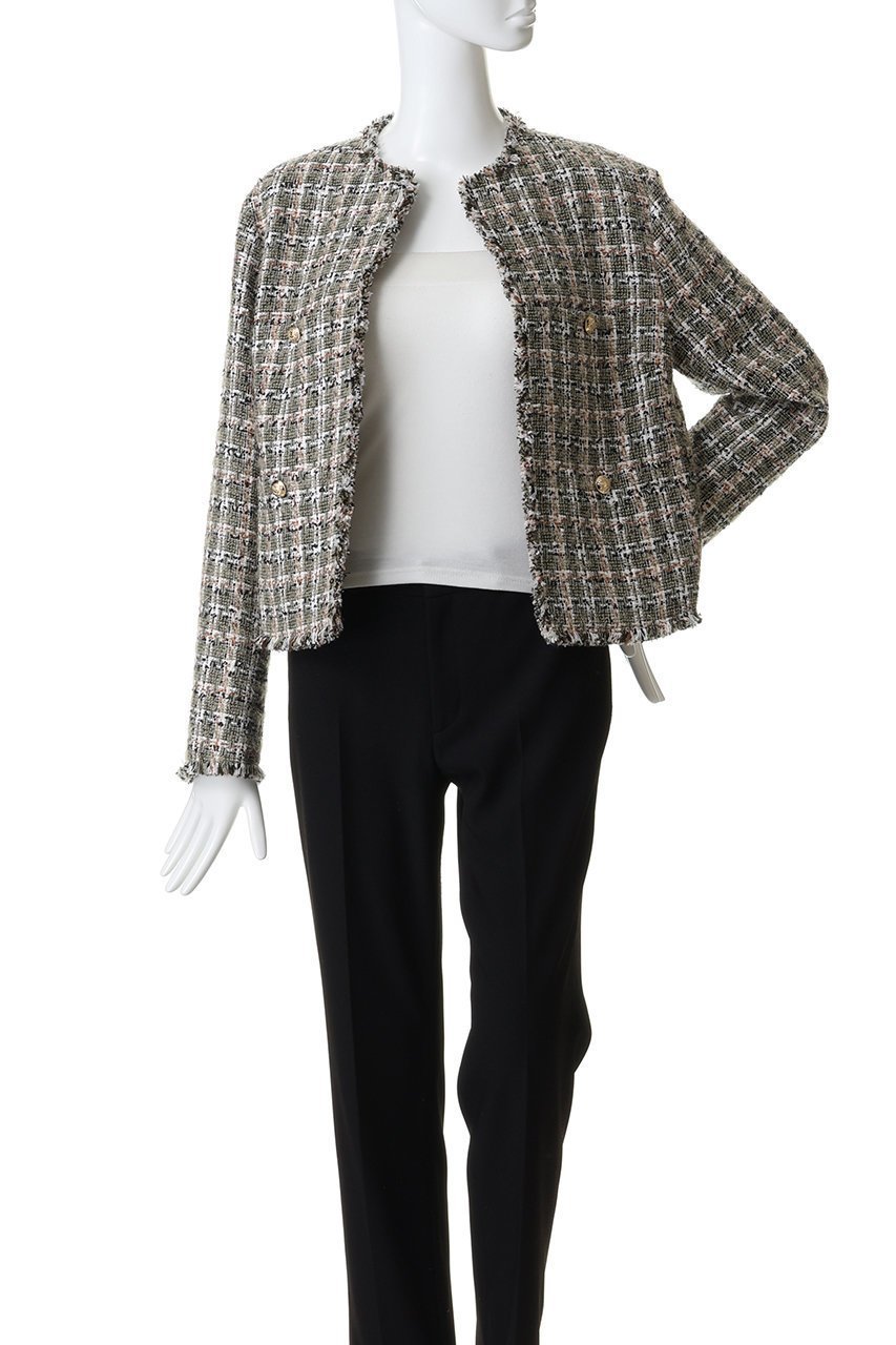 【ベイジ,/BEIGE,】のBERYL / ファンシーツイードノーカラージャケット/ 人気、トレンドファッション・服の通販 founy(ファニー) 　ファッション　Fashion　レディースファッション　Fashion for Women　アウター　Coat / Outerwear Collection　レディースジャケット・軽アウター　Jackets　ノーカラージャケット / シンプル上品コーデ　Collarless Jackets　オケージョン　Occasion Wear　ジャケット　Jacket, Outerwear　セットアップ　Set-Up, Coordinated Outfit　ツイード　Twill, Twill Weave　デニム　Denim, Jeans Material　フリンジ　Fringe, Tassel　エレガント 上品　Elegant　other-2|ID: prp329100004779933 ipo3291000000035483556