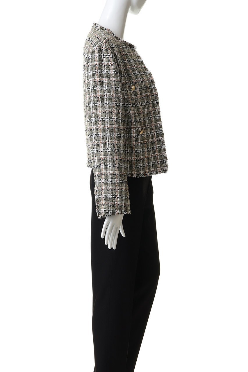 【ベイジ,/BEIGE,】のBERYL / ファンシーツイードノーカラージャケット/ 人気、トレンドファッション・服の通販 founy(ファニー) 　ファッション　Fashion　レディースファッション　Fashion for Women　アウター　Coat / Outerwear Collection　レディースジャケット・軽アウター　Jackets　ノーカラージャケット / シンプル上品コーデ　Collarless Jackets　オケージョン　Occasion Wear　ジャケット　Jacket, Outerwear　セットアップ　Set-Up, Coordinated Outfit　ツイード　Twill, Twill Weave　デニム　Denim, Jeans Material　フリンジ　Fringe, Tassel　エレガント 上品　Elegant　other-3|ID: prp329100004779933 ipo3291000000035483557