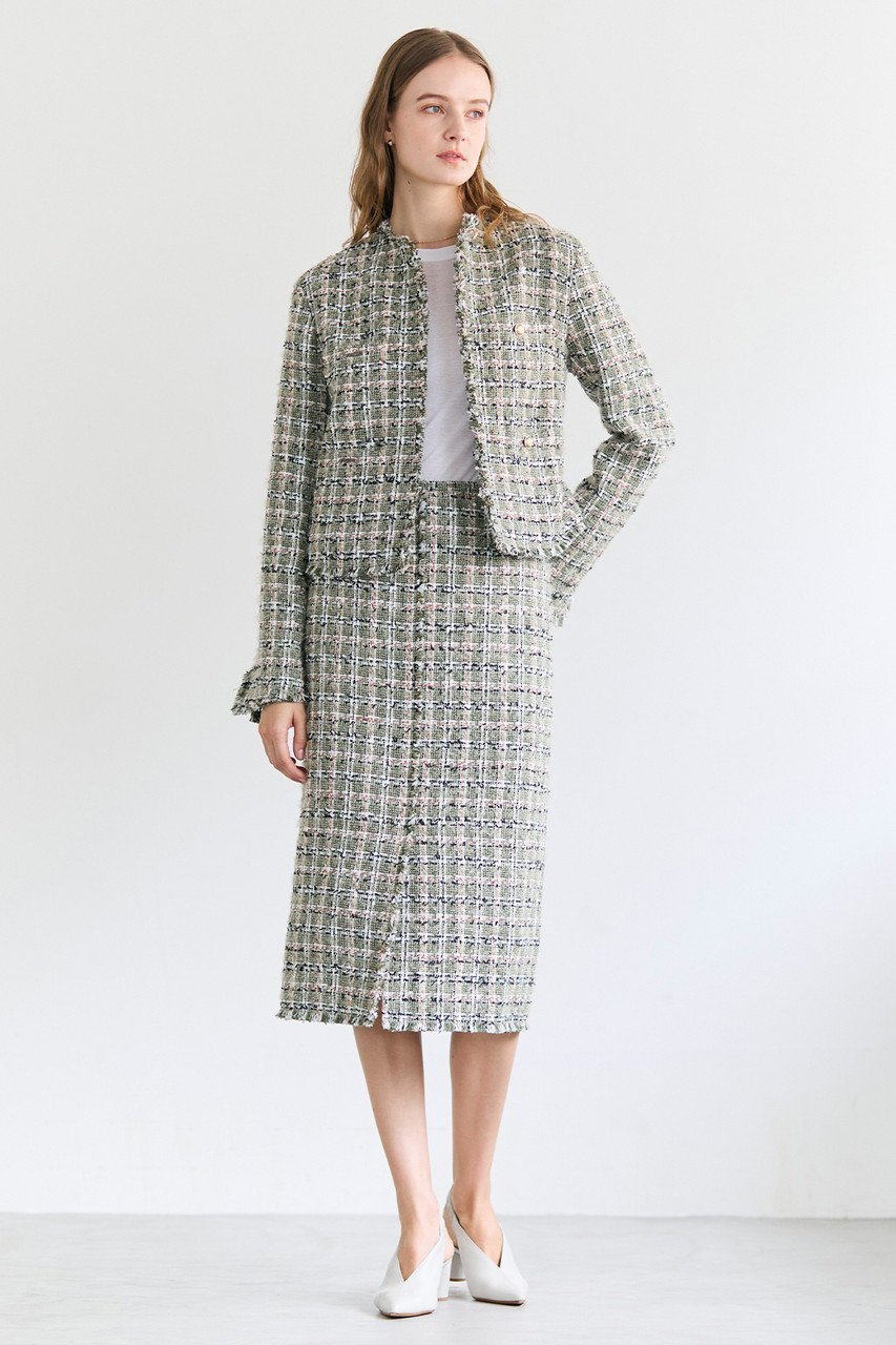 【ベイジ,/BEIGE,】のBERYL / ファンシーツイードノーカラージャケット/ 人気、トレンドファッション・服の通販 founy(ファニー) 　ファッション　Fashion　レディースファッション　Fashion for Women　アウター　Coat / Outerwear Collection　レディースジャケット・軽アウター　Jackets　ノーカラージャケット / シンプル上品コーデ　Collarless Jackets　オケージョン　Occasion Wear　ジャケット　Jacket, Outerwear　セットアップ　Set-Up, Coordinated Outfit　ツイード　Twill, Twill Weave　デニム　Denim, Jeans Material　フリンジ　Fringe, Tassel　エレガント 上品　Elegant　other-7|ID: prp329100004779933 ipo3291000000035483561