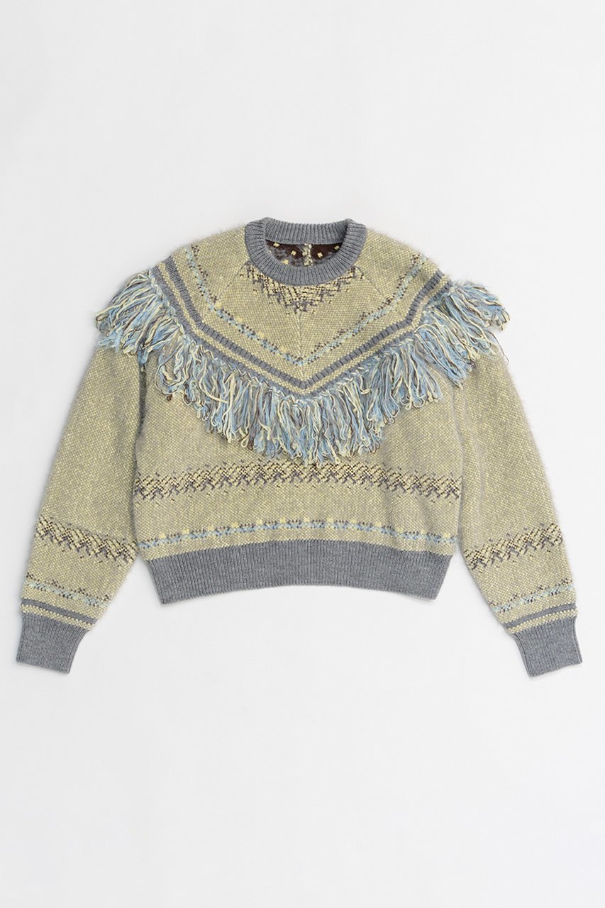 【メゾンスペシャル/MAISON SPECIAL】のFringe Feather Knit/フリンジフェザーニット インテリア・キッズ・メンズ・レディースファッション・服の通販 founy(ファニー) ファッション Fashion レディースファッション Fashion for Women トップス・カットソー Cut & Sew Tops ニット Knit Tops & Sweaters カジュアルプルオーバー・ニットトップス Pullovers & Knit Tops / Casual Pullovers シンプル Simple, Minimal トレンド Trend, Trending Now フリンジ Fringe, Tassel ボトム Bottoms, Lower Wear 新作・新入荷 New Arrivals / New In A/W・秋冬 Autumn/Winter GRY(グレー)|ID: prp329100004779935 ipo3291000000034673761