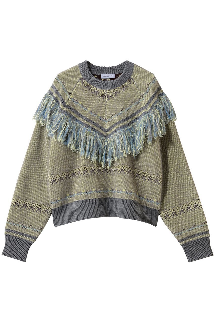 【メゾンスペシャル/MAISON SPECIAL】のFringe Feather Knit/フリンジフェザーニット インテリア・キッズ・メンズ・レディースファッション・服の通販 founy(ファニー) ファッション Fashion レディースファッション Fashion for Women トップス・カットソー Cut & Sew Tops ニット Knit Tops & Sweaters カジュアルプルオーバー・ニットトップス Pullovers & Knit Tops / Casual Pullovers シンプル Simple, Minimal トレンド Trend, Trending Now フリンジ Fringe, Tassel ボトム Bottoms, Lower Wear A/W・秋冬 Autumn/Winter GRY(グレー)|ID: prp329100004779935 ipo3291000000035942693