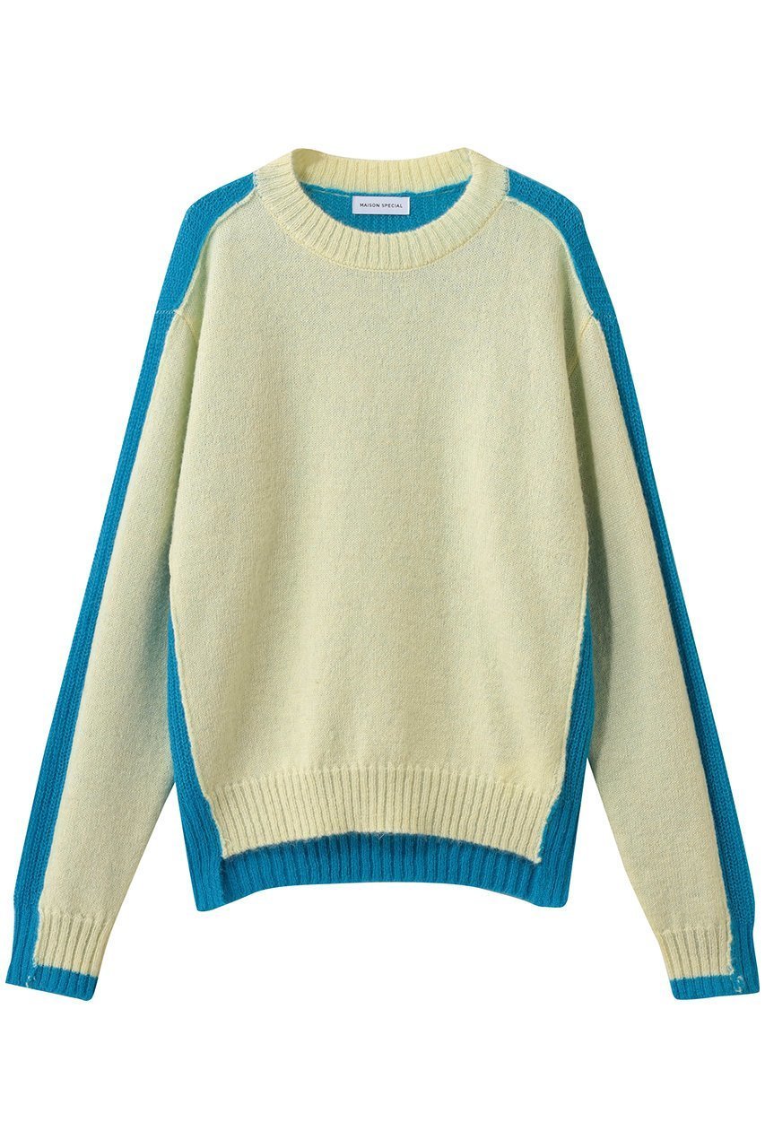 【メゾンスペシャル/MAISON SPECIAL】のKid Mohair Two-Tone Knit Top/キッドモヘアバイカラーニットトップ インテリア・キッズ・メンズ・レディースファッション・服の通販 founy(ファニー) 　ファッション　Fashion　レディースファッション　Fashion for Women　トップス・カットソー　Cut & Sew Tops　ニット　Knit Tops & Sweaters　カジュアルプルオーバー・ニットトップス　Pullovers & Knit Tops / Casual Pullovers　タートル　Turtleneck, Turtle Collar　エレガント 上品　Elegant　冬　Winter / This Winter　LIME(ライム)|ID: prp329100004779936 ipo3291000000035804491