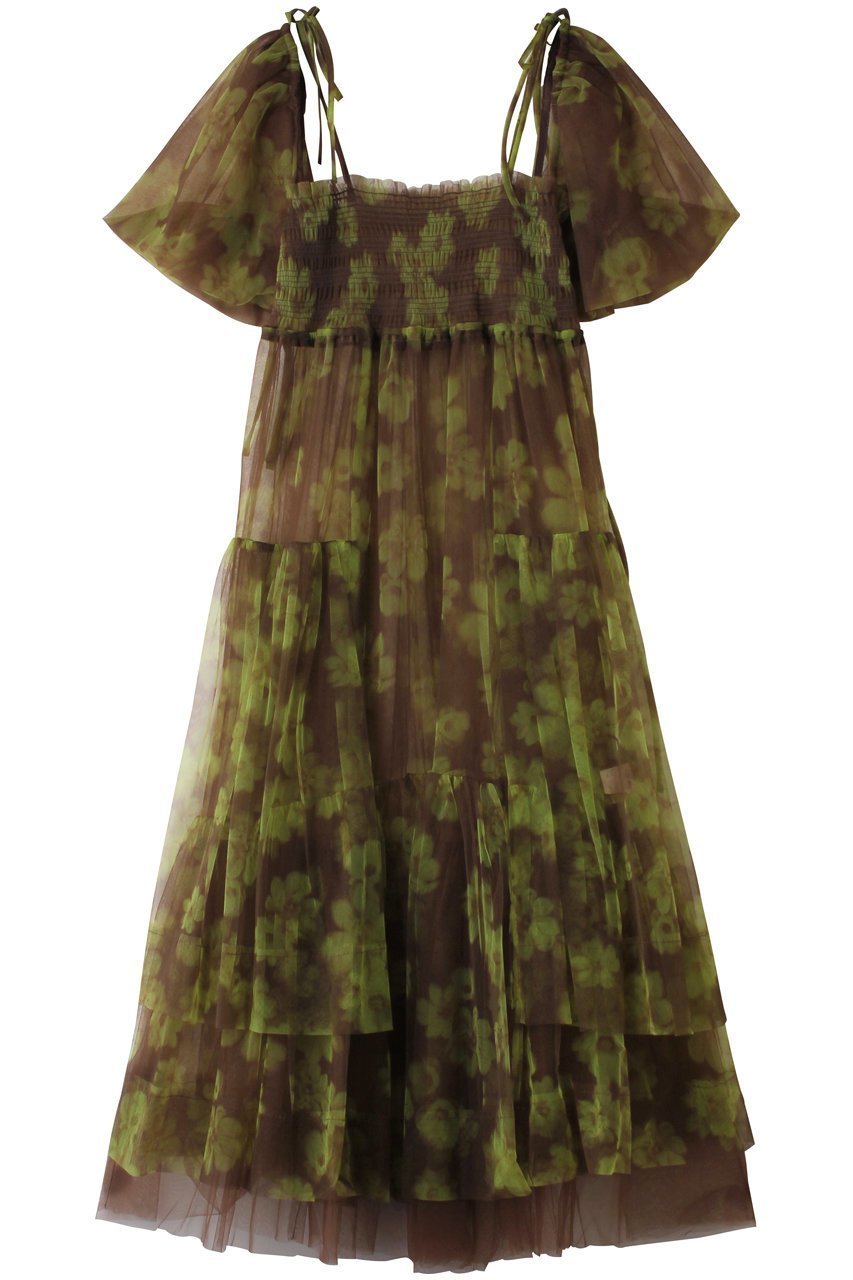 【メゾンスペシャル/MAISON SPECIAL】の2-way tulle Volume Flower Print Camisole Dress/2WAYチュールボリュームフラワープリントキャミワンピース インテリア・キッズ・メンズ・レディースファッション・服の通販 founy(ファニー) 　ファッション　Fashion　レディースファッション　Fashion for Women　ワンピース　Dresses　フォーマル・パーティードレス・結婚式用ドレス　Elegant & Casual Dresses　キャミソールワンピース　Camisole Dresses　チュニック　Tunic Tops & Dresses　オケージョン　Occasion Wear　チュニック　Tunic, Long Top　チュール　Tulip, Tulip Motif　プリント　Print, Printed Pattern　ロング　Long, Long-Length　冬　Winter / This Winter　BRN(ブラウン)|ID: prp329100004779937 ipo3291000000035351193
