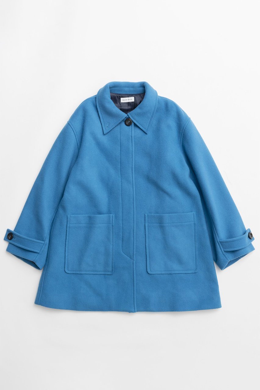【メゾンスペシャル/MAISON SPECIAL】のMelton Coat/メルトンコート インテリア・キッズ・メンズ・レディースファッション・服の通販 founy(ファニー) 　ファッション　Fashion　レディースファッション　Fashion for Women　アウター　Coat / Outerwear Collection　コート・ロングコート・ピーコート　Long Coats, Peacoats & More　ショート　Short, Short Length　シルバー　Silver, Metallic Silver　スタンド　Stand Collar, Upright Stand　ポケット　Pocket, Pocket Detail　メルトン　Melton, Heavy Wool　冬　Winter / This Winter　エレガント 上品　Elegant　新作・新入荷　New Arrivals / New In　BLU(ブルー)|ID: prp329100004779941 ipo3291000000034673816
