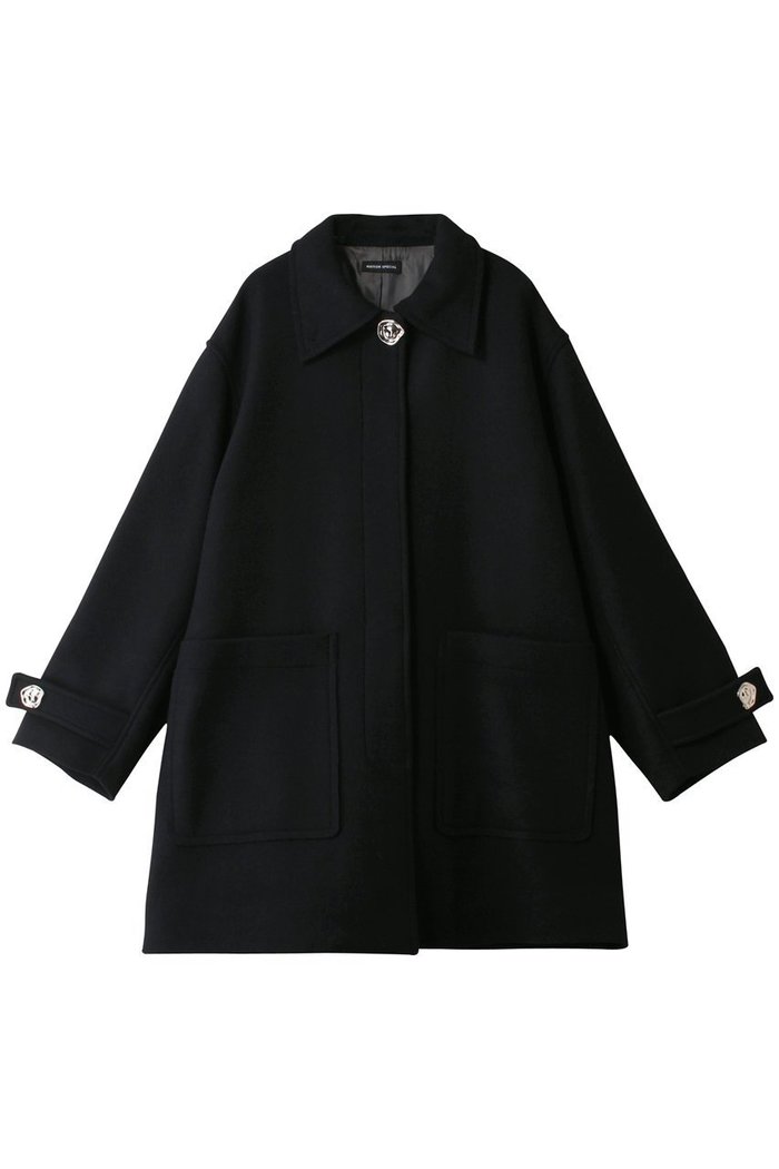 【メゾンスペシャル/MAISON SPECIAL】のMelton Coat/メルトンコート インテリア・キッズ・メンズ・レディースファッション・服の通販 founy(ファニー) https://founy.com/ ファッション Fashion レディースファッション Fashion for Women アウター Coat / Outerwear Collection コート・ロングコート・ピーコート Long Coats, Peacoats & More ショート Short, Short Length シルバー Silver, Metallic Silver スタンド Stand Collar, Upright Stand ポケット Pocket, Pocket Detail メルトン Melton, Heavy Wool 冬 Winter / This Winter エレガント 上品 Elegant |ID: prp329100004779941 ipo3291000000035804556
