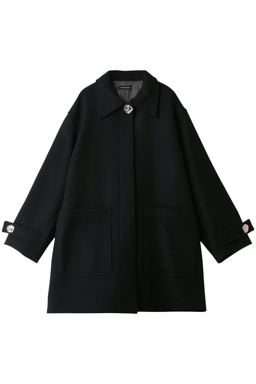 【メゾンスペシャル/MAISON SPECIAL】のMelton Coat/メルトンコート 人気、トレンドファッション・服の通販 founy(ファニー) 　ファッション　Fashion　レディースファッション　Fashion for Women　アウター　Coat / Outerwear Collection　コート・ロングコート・ピーコート　Long Coats, Peacoats & More　ショート　Short, Short Length　シルバー　Silver, Metallic Silver　スタンド　Stand Collar, Upright Stand　ポケット　Pocket, Pocket Detail　メルトン　Melton, Heavy Wool　冬　Winter / This Winter　エレガント 上品　Elegant　 other-1|ID: prp329100004779941 ipo3291000000035804556