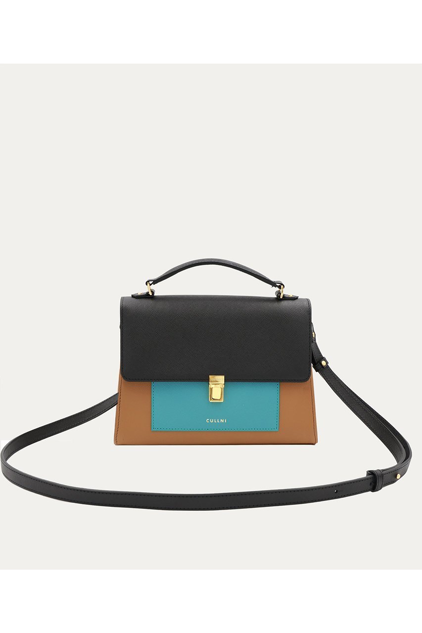 【クルニ/CULLNI】のClasp lock Leather Pocket ハンドバッグ インテリア・キッズ・メンズ・レディースファッション・服の通販 founy(ファニー) 　ファッション　Fashion　レディースファッション　Fashion for Women　バッグ　Bags　ユニセックス　Unisex, Genderless　フラップ　Flap, Flap Pocket　ポケット　Pocket, Pocket Detail　モダン　Modern, Contemporary　ラップ　Wrap, Wrap Design　エレガント 上品　Elegant　アンバー×ブルーグリーン|ID: prp329100004779948 ipo3291000000035538222