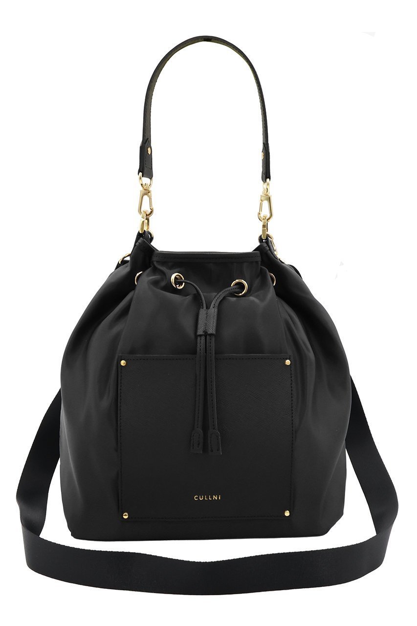 【クルニ/CULLNI】のLeather Pocket ハイカウント タフタ バケットバッグ インテリア・キッズ・メンズ・レディースファッション・服の通販 founy(ファニー) ファッション Fashion レディースファッション Fashion for Women バッグ Bags ユニセックス Unisex, Genderless タフタ Taffeta, Structured Fabric ドローストリング Drawstring, Pull Cord ポケット Pocket, Pocket Detail エレガント 上品 Elegant ブラック|ID: prp329100004779950 ipo3291000000036155840
