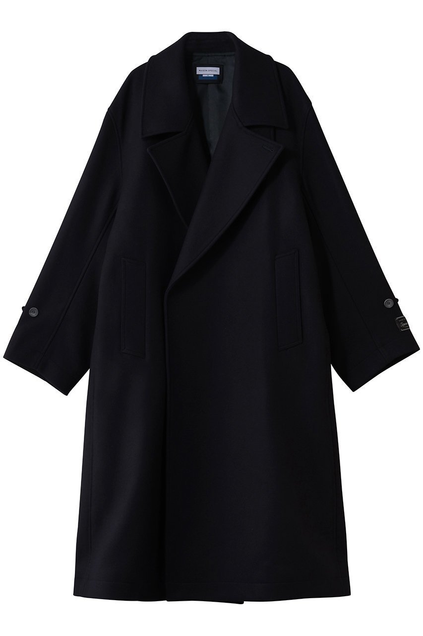 【メゾンスペシャル/MAISON SPECIAL】の【UNISEX】S140メルトンWコート インテリア・キッズ・メンズ・レディースファッション・服の通販 founy(ファニー) 　ファッション　Fashion　レディースファッション　Fashion for Women　アウター　Coat / Outerwear Collection　コート・ロングコート・ピーコート　Long Coats, Peacoats & More　ユニセックス　Unisex, Genderless　フィット　Fit, Slim Fit　メルトン　Melton, Heavy Wool　モダン　Modern, Contemporary　ロング　Long, Long-Length　定番　Standard, Basic Item　NVY(ネイビー)|ID: prp329100004779952 ipo3291000000035942713