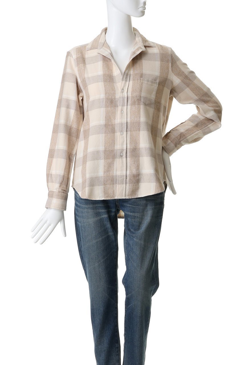 【フランク&アイリーン/Frank&Eileen】のEILEEN イタリアンコットン ベージュチェック シャツ 人気、トレンドファッション・服の通販 founy(ファニー) 　ファッション　Fashion　レディースファッション　Fashion for Women　トップス・カットソー　Cut & Sew Tops　シャツ・ブラウス・オフィスカジュアル　Elegant Blouses & Button-Ups　スリーブ　Sleeve, Long Sleeve / Short Sleeve　チェック　Check, Plaid, Tartan　ロング　Long, Long-Length　other-2|ID: prp329100004780617 ipo3291000000036185151