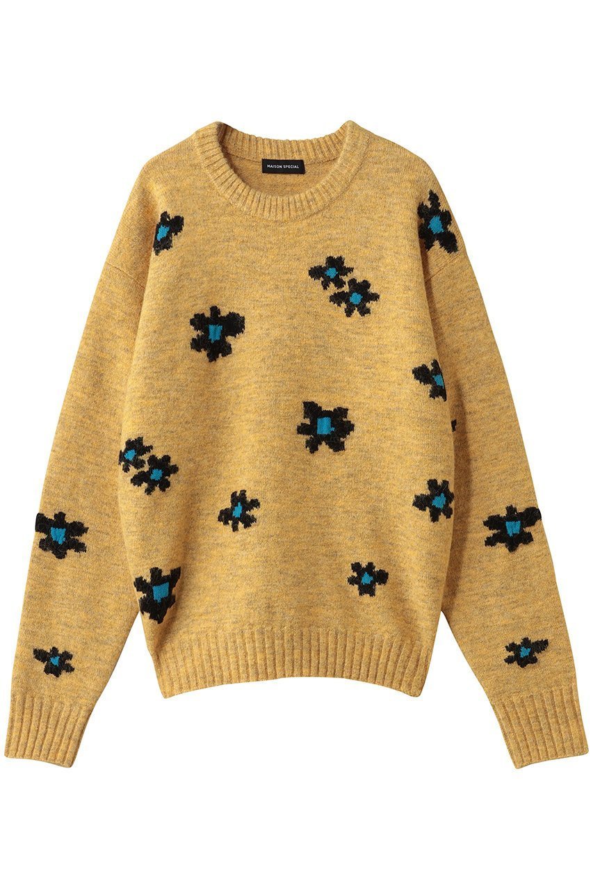 【メゾンスペシャル/MAISON SPECIAL】のMany Flower Knit Pullover/メニーフラワーニットプルオーバー インテリア・キッズ・メンズ・レディースファッション・服の通販 founy(ファニー) 　ファッション　Fashion　レディースファッション　Fashion for Women　トップス・カットソー　Cut & Sew Tops　ニット　Knit Tops & Sweaters　カジュアルプルオーバー・ニットトップス　Pullovers & Knit Tops / Casual Pullovers　スラックス　Slacks, Dress Pants　デニム　Denim, Jeans Material　リラックス　Relax, Relaxed Fit　A/W・秋冬　Autumn/Winter　YEL(イエロー)|ID: prp329100004780621 ipo3291000000035566345