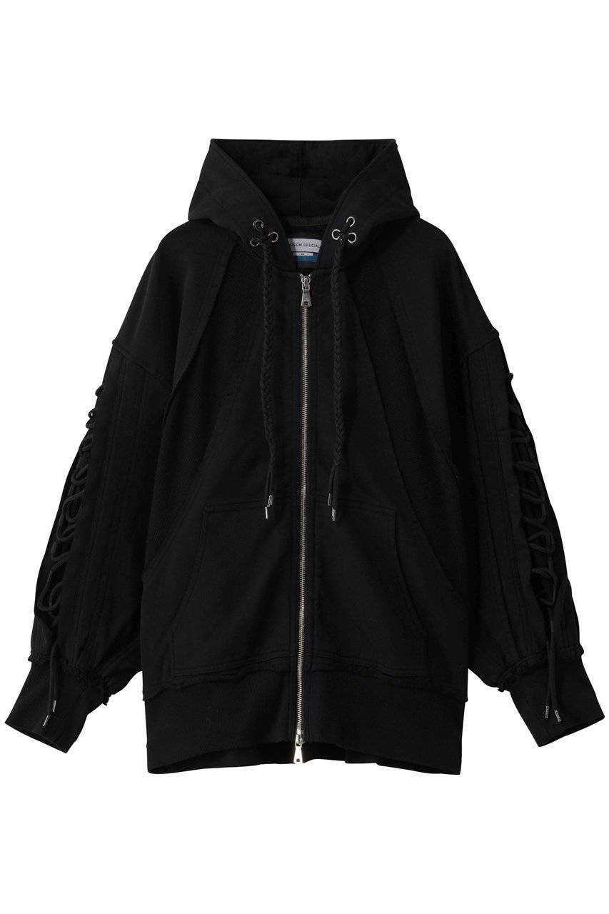 【メゾンスペシャル/MAISON SPECIAL】の【UNISEX】ワッフル切替スウェット レースアップZIPフーディー インテリア・キッズ・メンズ・レディースファッション・服の通販 founy(ファニー) ファッション Fashion レディースファッション Fashion for Women トップス・カットソー Cut & Sew Tops シャツ・ブラウス・オフィスカジュアル Elegant Blouses & Button-Ups レディースパーカー・カジュアルフーディー Casual Hoodies & Sweatshirts ロングTシャツ・Tシャツ Longline T-Shirts & Tees スウェット・クルーネックトップス Sweatshirts & Crewnecks / Relaxed Fit Sweat Tops カットソー・ベーシックTシャツ Cut-and-Sewn Tops / Stretch Tees & Basics ユニセックス Unisex, Genderless おすすめ Recommended / Our Picks ショルダー Shoulder, Shoulder Strap スウェット / スエット Sweatshirt, Sweatwear ドロップ Drop Shoulder, Dropped Style レース Lace, Lace Fabric ワッフル Waffle, Waffle Knit 切替 Switching, Contrast Panel 新作・新入荷 New Arrivals / New In BLK(ブラック)|ID: prp329100004780625 ipo3291000000034684277
