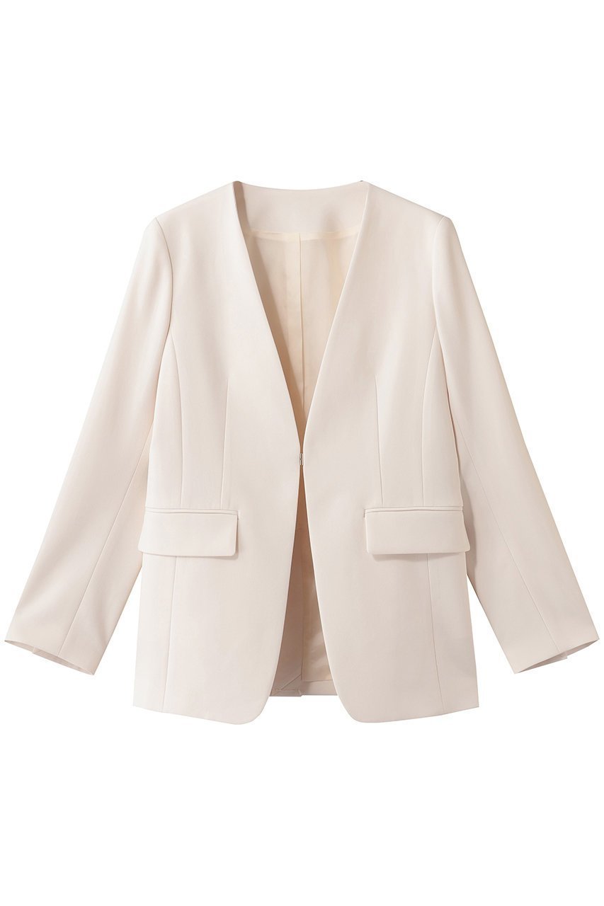 【アルアバイル/allureville】の【LOULOU WILLOUGHBY】ダブルクロスノーカラージャケット インテリア・キッズ・メンズ・レディースファッション・服の通販 founy(ファニー) 　ファッション　Fashion　レディースファッション　Fashion for Women　アウター　Coat / Outerwear Collection　レディースジャケット・軽アウター　Jackets　ノーカラージャケット / シンプル上品コーデ　Collarless Jackets　2026年　2026　シンプル　Simple, Minimal　ジャケット　Jacket, Outerwear　ダブル　Double, Double-Breasted　フロント　Front, Front Design　エレガント 上品　Elegant　夏　Summer　春　Spring　S/S・春夏　SS, Spring/Summer, Warm Season　アイボリー|ID: prp329100004780660 ipo3291000000035265315