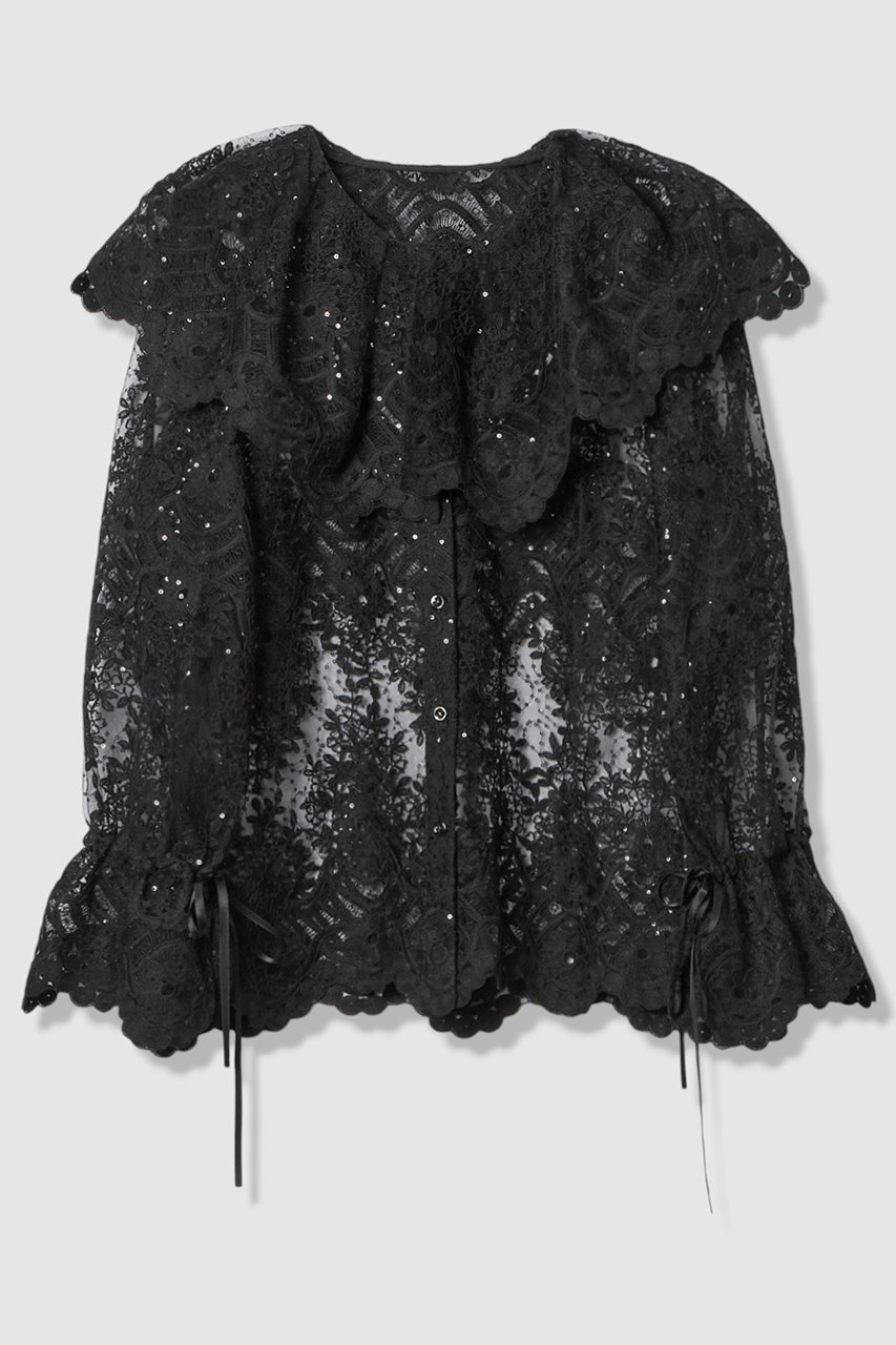 【アルアバイル/allureville】の【LOULOU WILLOUGHBY】チュール刺繍ブラウス 人気、トレンドファッション・服の通販 founy(ファニー) 　ファッション　Fashion　レディースファッション　Fashion for Women　トップス・カットソー　Cut & Sew Tops　シャツ・ブラウス・オフィスカジュアル　Elegant Blouses & Button-Ups　2025年　2025　2025-2026秋冬・A/W　Autumn/Winter 2025–26 AW25–26　おすすめ　Recommended / Our Picks　カフス　Cuff Design　カーディガン　Cardigan, Knitwear　ジャケット　Jacket, Outerwear　スカラップ　Scallop, Scalloped Edge　スパンコール　Sequins, Sequin Embellishment　スリーブ　Sleeve, Long Sleeve / Short Sleeve　チュール　Tulip, Tulip Motif　リボン　Ribbon, Bow　レース　Lace, Lace Fabric　ロング　Long, Long-Length　ワイド　Wide, Wide Fit　A/W・秋冬　Autumn/Winter　 other-1|ID: prp329100004780662 ipo3291000000034684543