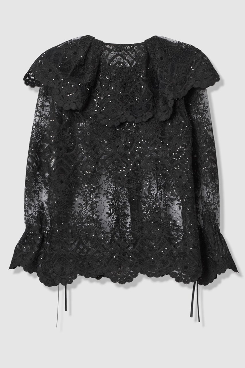 【アルアバイル/allureville】の【LOULOU WILLOUGHBY】チュール刺繍ブラウス 人気、トレンドファッション・服の通販 founy(ファニー) ファッション Fashion レディースファッション Fashion for Women トップス・カットソー Cut & Sew Tops シャツ・ブラウス・オフィスカジュアル Elegant Blouses & Button-Ups 2026年 2026 おすすめ Recommended / Our Picks カフス Cuff Design カーディガン Cardigan, Knitwear ジャケット Jacket, Outerwear スカラップ Scallop, Scalloped Edge スパンコール Sequins, Sequin Embellishment スリーブ Sleeve, Long Sleeve / Short Sleeve チュール Tulip, Tulip Motif リボン Ribbon, Bow レース Lace, Lace Fabric ロング Long, Long-Length ワイド Wide, Wide Fit 夏 Summer 春 Spring S/S・春夏 SS, Spring/Summer, Warm Season other-2|ID: prp329100004780662 ipo3291000000036092647