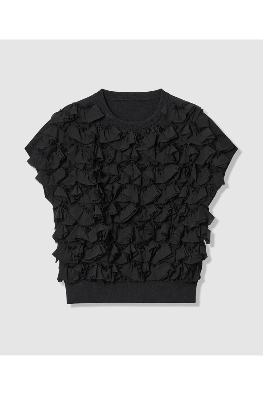 【アルアバイル/allureville】の【LOULOU WILLOUGHBY】ペタルパピヨンプルオーバー インテリア・キッズ・メンズ・レディースファッション・服の通販 founy(ファニー) 　ファッション　Fashion　レディースファッション　Fashion for Women　トップス・カットソー　Cut & Sew Tops　ニット　Knit Tops & Sweaters　カジュアルプルオーバー・ニットトップス　Pullovers & Knit Tops / Casual Pullovers　2025年　2025　2025-2026秋冬・A/W　Autumn/Winter 2025–26 AW25–26　おすすめ　Recommended / Our Picks　アンサンブル　Ensemble Set　ギャザー　Gathered, Ruffled　スリーブ　Sleeve, Long Sleeve / Short Sleeve　フリル　Frill, Ruffle　フレンチ　French, French Style　モチーフ　Motif, Design Theme　A/W・秋冬　Autumn/Winter　ブラック|ID: prp329100004780664 ipo3291000000034684560