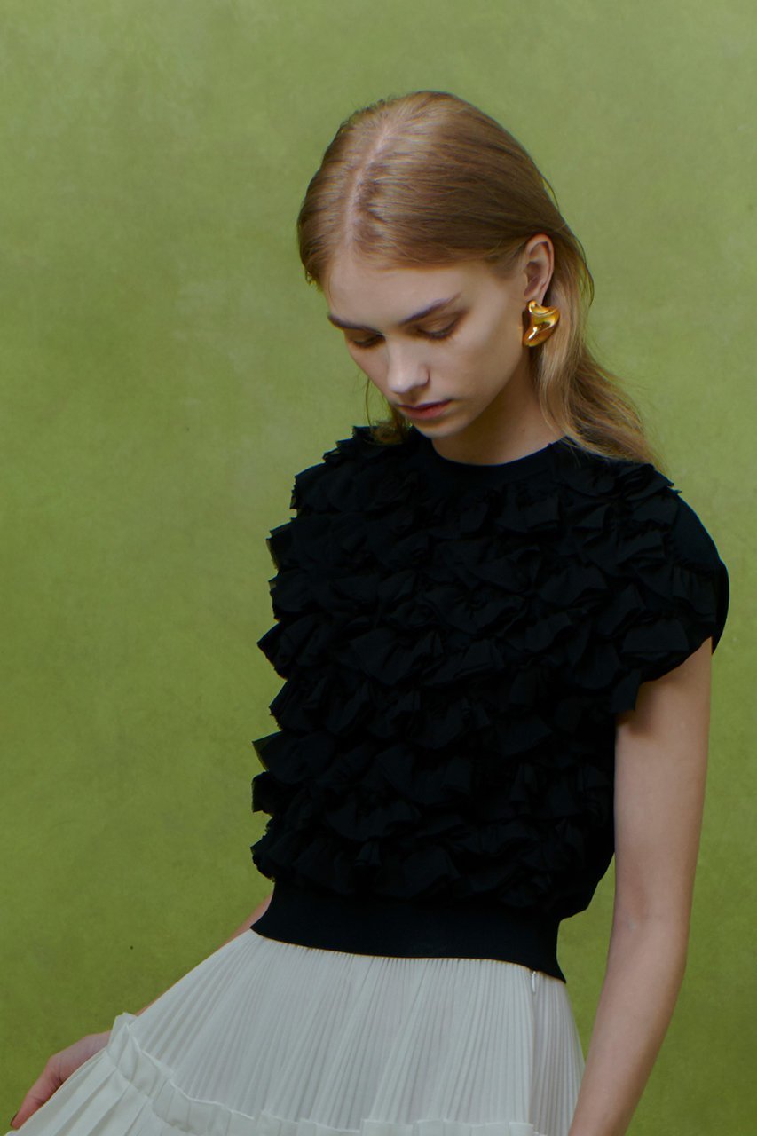 【アルアバイル/allureville】の【LOULOU WILLOUGHBY】ペタルパピヨンプルオーバー 人気、トレンドファッション・服の通販 founy(ファニー) 　ファッション　Fashion　レディースファッション　Fashion for Women　トップス・カットソー　Cut & Sew Tops　ニット　Knit Tops & Sweaters　カジュアルプルオーバー・ニットトップス　Pullovers & Knit Tops / Casual Pullovers　2025年　2025　2025-2026秋冬・A/W　Autumn/Winter 2025–26 AW25–26　おすすめ　Recommended / Our Picks　アンサンブル　Ensemble Set　ギャザー　Gathered, Ruffled　スリーブ　Sleeve, Long Sleeve / Short Sleeve　フリル　Frill, Ruffle　フレンチ　French, French Style　モチーフ　Motif, Design Theme　A/W・秋冬　Autumn/Winter　other-8|ID: prp329100004780664 ipo3291000000034684571