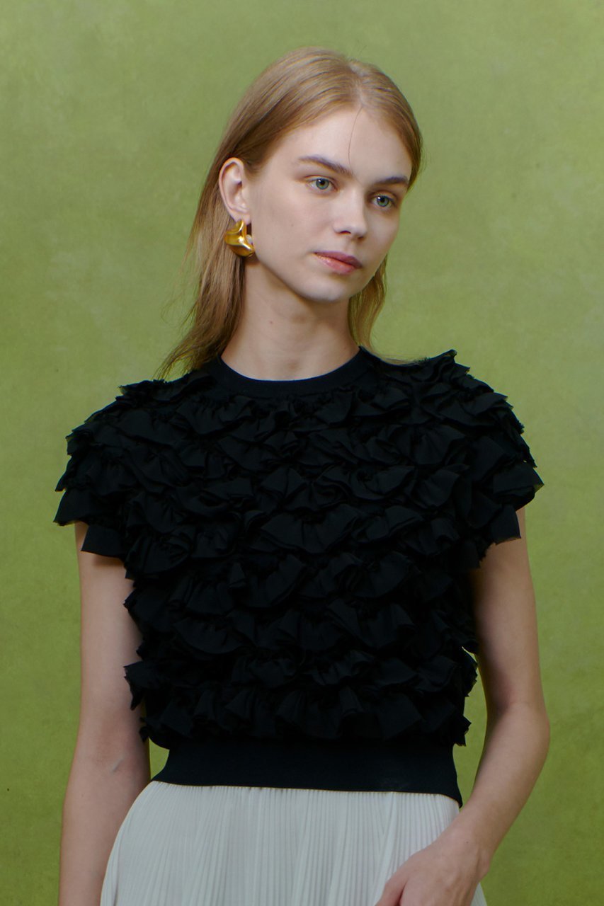 【アルアバイル/allureville】の【LOULOU WILLOUGHBY】ペタルパピヨンプルオーバー 人気、トレンドファッション・服の通販 founy(ファニー) 　ファッション　Fashion　レディースファッション　Fashion for Women　トップス・カットソー　Cut & Sew Tops　ニット　Knit Tops & Sweaters　カジュアルプルオーバー・ニットトップス　Pullovers & Knit Tops / Casual Pullovers　2026年　2026　おすすめ　Recommended / Our Picks　アンサンブル　Ensemble Set　ギャザー　Gathered, Ruffled　スリーブ　Sleeve, Long Sleeve / Short Sleeve　フリル　Frill, Ruffle　フレンチ　French, French Style　モチーフ　Motif, Design Theme　夏　Summer　春　Spring　S/S・春夏　SS, Spring/Summer, Warm Season　other-7|ID: prp329100004780664 ipo3291000000035706783