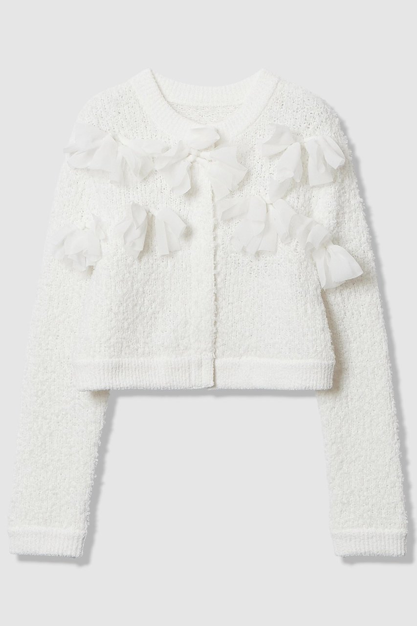 【アルアバイル/allureville】の【LOULOU WILLOUGHBY】ペタルパピヨンカーディガン インテリア・キッズ・メンズ・レディースファッション・服の通販 founy(ファニー) ファッション Fashion レディースファッション Fashion for Women トップス・カットソー Cut & Sew Tops ニット Knit Tops & Sweaters カーディガン・羽織り Layered Style Cardigans 2025年 2025 2025-2026秋冬・A/W Autumn/Winter 2025–26 AW25–26 おすすめ Recommended / Our Picks アンサンブル Ensemble Set カーディガン Cardigan, Knitwear ジョーゼット Georgette, Semi-Sheer Fabric ツイード/ツィード Choker, Choker Necklace リボン Ribbon, Bow A/W・秋冬 Autumn/Winter オフホワイト|ID: prp329100004780665 ipo3291000000034684573