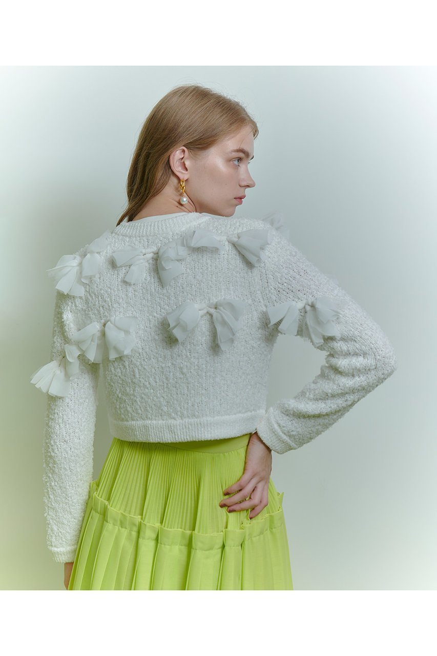 【アルアバイル/allureville】の【LOULOU WILLOUGHBY】ペタルパピヨンカーディガン 人気、トレンドファッション・服の通販 founy(ファニー) 　ファッション　Fashion　レディースファッション　Fashion for Women　トップス・カットソー　Cut & Sew Tops　ニット　Knit Tops & Sweaters　カーディガン・羽織り　Layered Style Cardigans　おすすめ　Recommended / Our Picks　アンサンブル　Ensemble Set　カーディガン　Cardigan, Knitwear　ジョーゼット　Georgette, Semi-Sheer Fabric　ツイード／ツィード　Choker, Choker Necklace　リボン　Ribbon, Bow　other-6|ID: prp329100004780665 ipo3291000000036749614