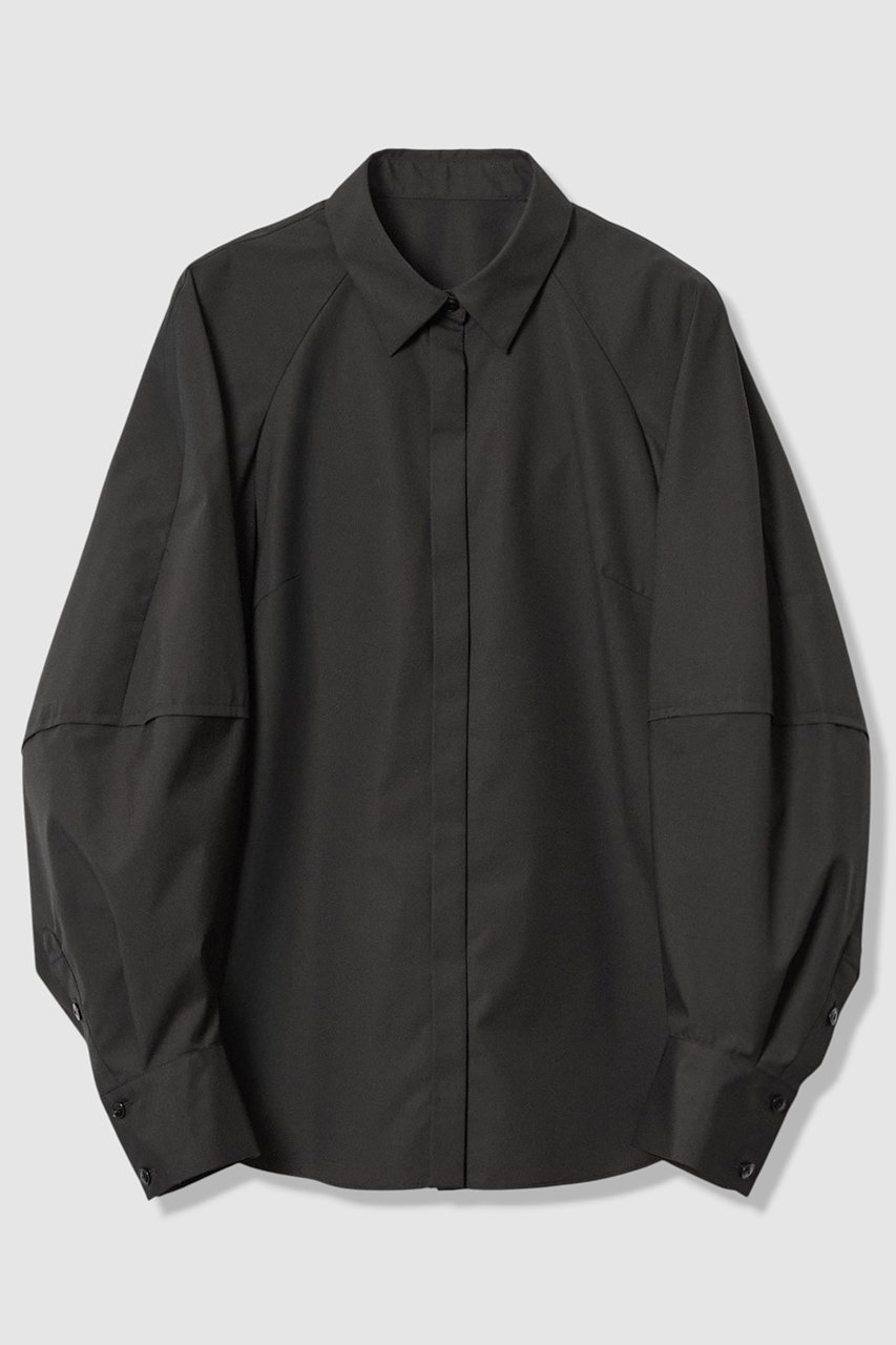 【アルアバイル/allureville】の【LOULOU WILLOUGHBY】キリカエボリュームシャツ インテリア・キッズ・メンズ・レディースファッション・服の通販 founy(ファニー) ファッション Fashion レディースファッション Fashion for Women トップス・カットソー Cut & Sew Tops シャツ・ブラウス・オフィスカジュアル Elegant Blouses & Button-Ups 2025年 2025 2025-2026秋冬・A/W Autumn/Winter 2025–26 AW25–26 スリーブ Sleeve, Long Sleeve / Short Sleeve バランス Balance, Style Balance パイピング Piping, Trim Design ロング Long, Long-Length A/W・秋冬 Autumn/Winter ブラック|ID: prp329100004780669 ipo3291000000034684606