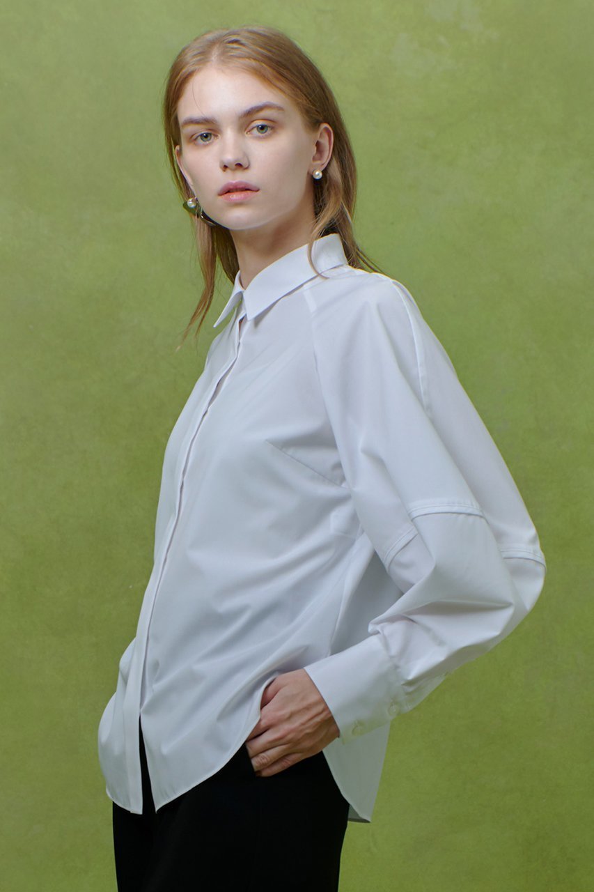 【アルアバイル/allureville】の【LOULOU WILLOUGHBY】キリカエボリュームシャツ 人気、トレンドファッション・服の通販 founy(ファニー) 　ファッション　Fashion　レディースファッション　Fashion for Women　トップス・カットソー　Cut & Sew Tops　シャツ・ブラウス・オフィスカジュアル　Elegant Blouses & Button-Ups　2026年　2026　スリーブ　Sleeve, Long Sleeve / Short Sleeve　バランス　Balance, Style Balance　パイピング　Piping, Trim Design　ロング　Long, Long-Length　夏　Summer　春　Spring　S/S・春夏　SS, Spring/Summer, Warm Season　other-6|ID: prp329100004780669 ipo3291000000036049831