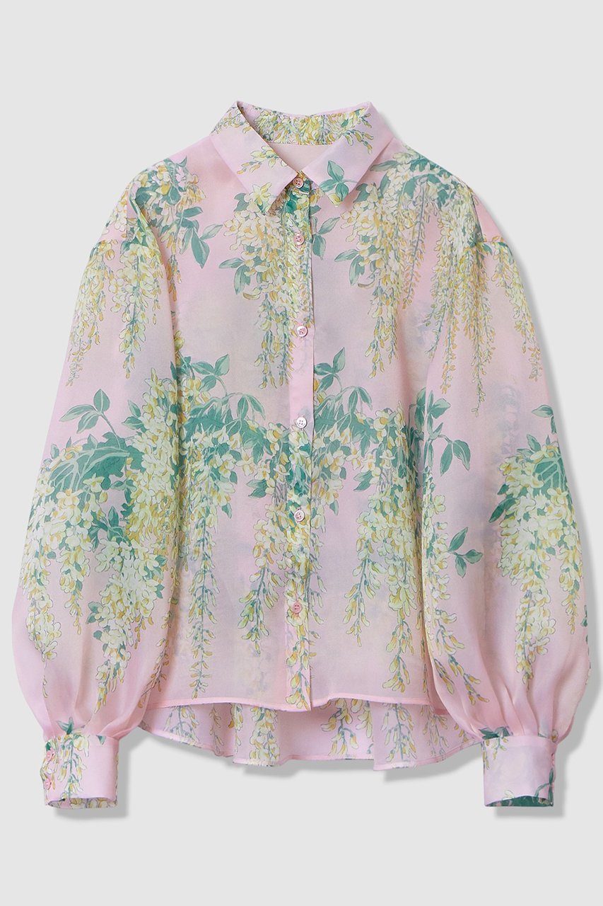 【アルアバイル/allureville】の【LOULOU WILLOUGHBY】RATTI オーガンフラワーブラウス 人気、トレンドファッション・服の通販 founy(ファニー) 　ファッション　Fashion　レディースファッション　Fashion for Women　トップス・カットソー　Cut & Sew Tops　シャツ・ブラウス・オフィスカジュアル　Elegant Blouses & Button-Ups　2025年　2025　2025-2026秋冬・A/W　Autumn/Winter 2025–26 AW25–26　イエロー　Yellow　イタリア　Italy　オーガンジー　Organza Fabric　スリット　Slit, Slit Detail　スリーブ　Sleeve, Long Sleeve / Short Sleeve　フラワー　Flower, Floral　プリント　Print, Printed Pattern　ヨーク　Yoke, Yoke Design　ロング　Long, Long-Length　春　Spring　A/W・秋冬　Autumn/Winter　 other-1|ID: prp329100004780693 ipo3291000000034684772