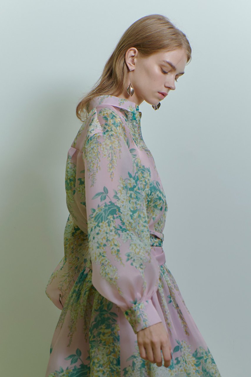 【アルアバイル/allureville】の【LOULOU WILLOUGHBY】RATTI オーガンフラワーブラウス 人気、トレンドファッション・服の通販 founy(ファニー) 　ファッション　Fashion　レディースファッション　Fashion for Women　トップス・カットソー　Cut & Sew Tops　シャツ・ブラウス・オフィスカジュアル　Elegant Blouses & Button-Ups　2025年　2025　2025-2026秋冬・A/W　Autumn/Winter 2025–26 AW25–26　イエロー　Yellow　イタリア　Italy　オーガンジー　Organza Fabric　スリット　Slit, Slit Detail　スリーブ　Sleeve, Long Sleeve / Short Sleeve　フラワー　Flower, Floral　プリント　Print, Printed Pattern　ヨーク　Yoke, Yoke Design　ロング　Long, Long-Length　春　Spring　A/W・秋冬　Autumn/Winter　other-8|ID: prp329100004780693 ipo3291000000034684786