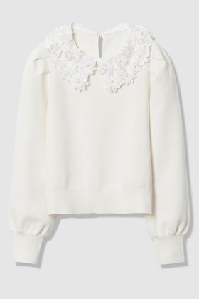 【アルアバイル/allureville】 【LOULOU WILLOUGHBY】フラワー衿付プルオーバー人気、トレンドファッション・服の通販 founy(ファニー) ファッション Fashion レディースファッション Fashion for Women トップス・カットソー Cut & Sew Tops ニット Knit Tops & Sweaters カジュアルプルオーバー・ニットトップス Pullovers & Knit Tops / Casual Pullovers 2025年 2025 2025-2026秋冬・A/W Autumn/Winter 2025–26 AW25–26 シンプル Simple, Minimal パール Pearl, Pearl Accent フラワー Flower, Floral モチーフ Motif, Design Theme A/W・秋冬 Autumn/Winter |ID:prp329100004780697