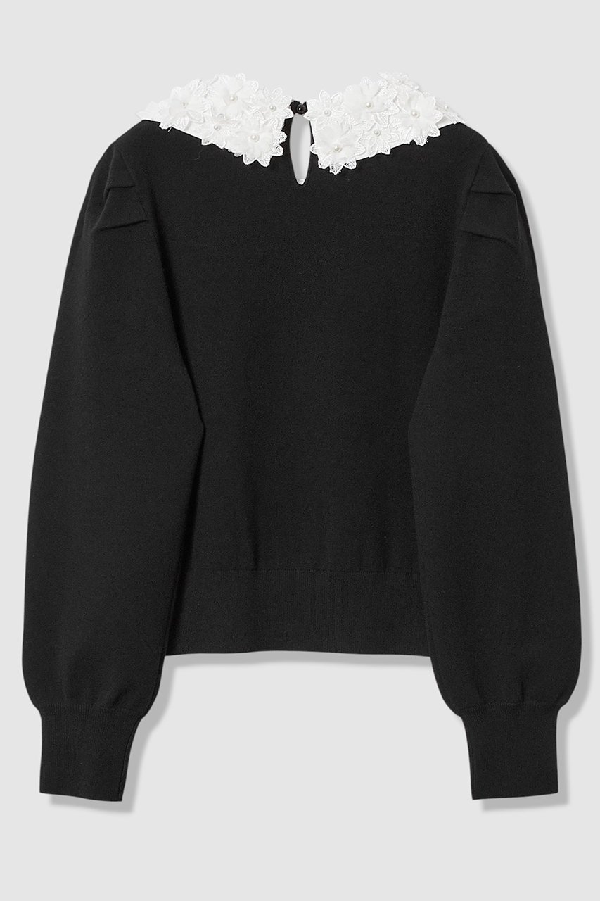 【アルアバイル/allureville】の【LOULOU WILLOUGHBY】フラワー衿付プルオーバー 人気、トレンドファッション・服の通販 founy(ファニー) 　ファッション　Fashion　レディースファッション　Fashion for Women　トップス・カットソー　Cut & Sew Tops　ニット　Knit Tops & Sweaters　カジュアルプルオーバー・ニットトップス　Pullovers & Knit Tops / Casual Pullovers　2025年　2025　2025-2026秋冬・A/W　Autumn/Winter 2025–26 AW25–26　シンプル　Simple, Minimal　パール　Pearl, Pearl Accent　フラワー　Flower, Floral　モチーフ　Motif, Design Theme　A/W・秋冬　Autumn/Winter　other-2|ID: prp329100004780697 ipo3291000000034684803