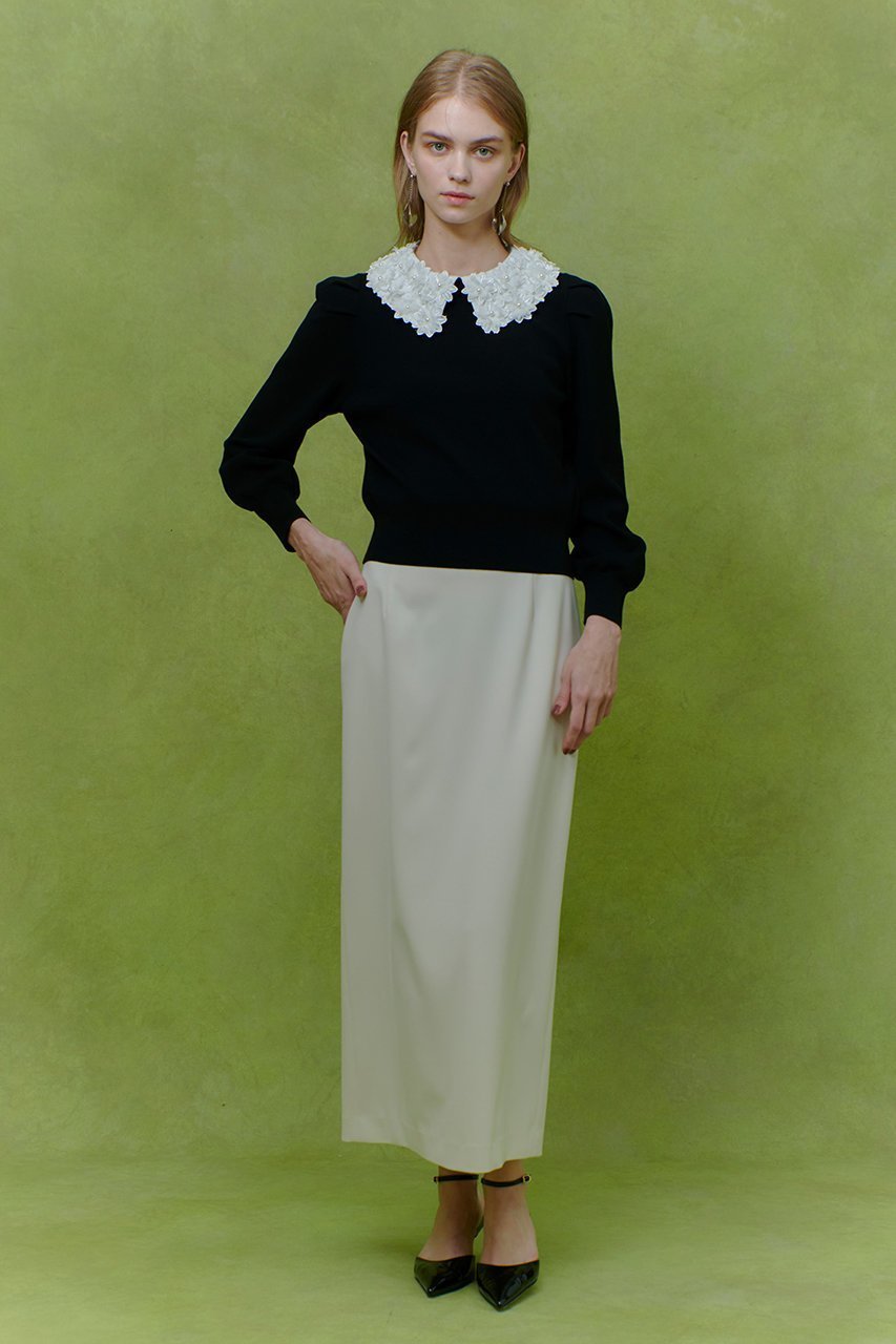 【アルアバイル/allureville】の【LOULOU WILLOUGHBY】フラワー衿付プルオーバー 人気、トレンドファッション・服の通販 founy(ファニー) 　ファッション　Fashion　レディースファッション　Fashion for Women　トップス・カットソー　Cut & Sew Tops　ニット　Knit Tops & Sweaters　カジュアルプルオーバー・ニットトップス　Pullovers & Knit Tops / Casual Pullovers　2025年　2025　2025-2026秋冬・A/W　Autumn/Winter 2025–26 AW25–26　シンプル　Simple, Minimal　パール　Pearl, Pearl Accent　フラワー　Flower, Floral　モチーフ　Motif, Design Theme　A/W・秋冬　Autumn/Winter　other-8|ID: prp329100004780697 ipo3291000000034684814