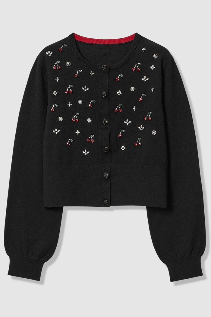 【アルアバイル/allureville】の【LOULOU WILLOUGHBY】CHERRYビジューカーディガン インテリア・キッズ・メンズ・レディースファッション・服の通販 founy(ファニー) https://founy.com/ ファッション Fashion レディースファッション Fashion for Women トップス・カットソー Cut & Sew Tops ニット Knit Tops & Sweaters カーディガン・羽織り Layered Style Cardigans 2025年 2025 2025-2026秋冬・A/W Autumn/Winter 2025–26 AW25–26 カーディガン Cardigan, Knitwear コンパクト Compact, Small Size ビジュー Bijou, Jewel-like Accent モチーフ Motif, Design Theme 春 Spring A/W・秋冬 Autumn/Winter |ID: prp329100004780699 ipo3291000000034684815