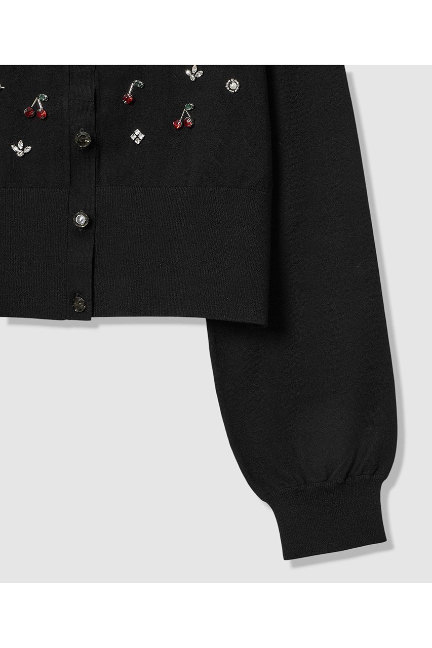 【アルアバイル/allureville】の【LOULOU WILLOUGHBY】CHERRYビジューカーディガン 人気、トレンドファッション・服の通販 founy(ファニー) 　ファッション　Fashion　レディースファッション　Fashion for Women　トップス・カットソー　Cut & Sew Tops　ニット　Knit Tops & Sweaters　カーディガン・羽織り　Layered Style Cardigans　2025年　2025　2025-2026秋冬・A/W　Autumn/Winter 2025–26 AW25–26　カーディガン　Cardigan, Knitwear　コンパクト　Compact, Small Size　ビジュー　Bijou, Jewel-like Accent　モチーフ　Motif, Design Theme　春　Spring　A/W・秋冬　Autumn/Winter　other-6|ID: prp329100004780699 ipo3291000000034684822