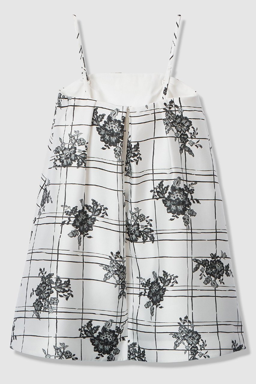 【アルアバイル/allureville】の【LOULOU WILLOUGHBY】SILK CO フラワーチェックワンピース 人気、トレンドファッション・服の通販 founy(ファニー) 　ファッション　Fashion　レディースファッション　Fashion for Women　ワンピース　Dresses　チュニック　Tunic Tops & Dresses　2025年　2025　2025-2026秋冬・A/W　Autumn/Winter 2025–26 AW25–26　イタリア　Italy　エレガント 上品　Elegant　コルセット　Corset, Bustier　チェック　Check, Plaid, Tartan　チュニック　Tunic, Long Top　フラワー　Flower, Floral　モチーフ　Motif, Design Theme　モノトーン　Monotone, Black and White　レース　Lace, Lace Fabric　ロング　Long, Long-Length　A/W・秋冬　Autumn/Winter　other-2|ID: prp329100004780707 ipo3291000000034684873