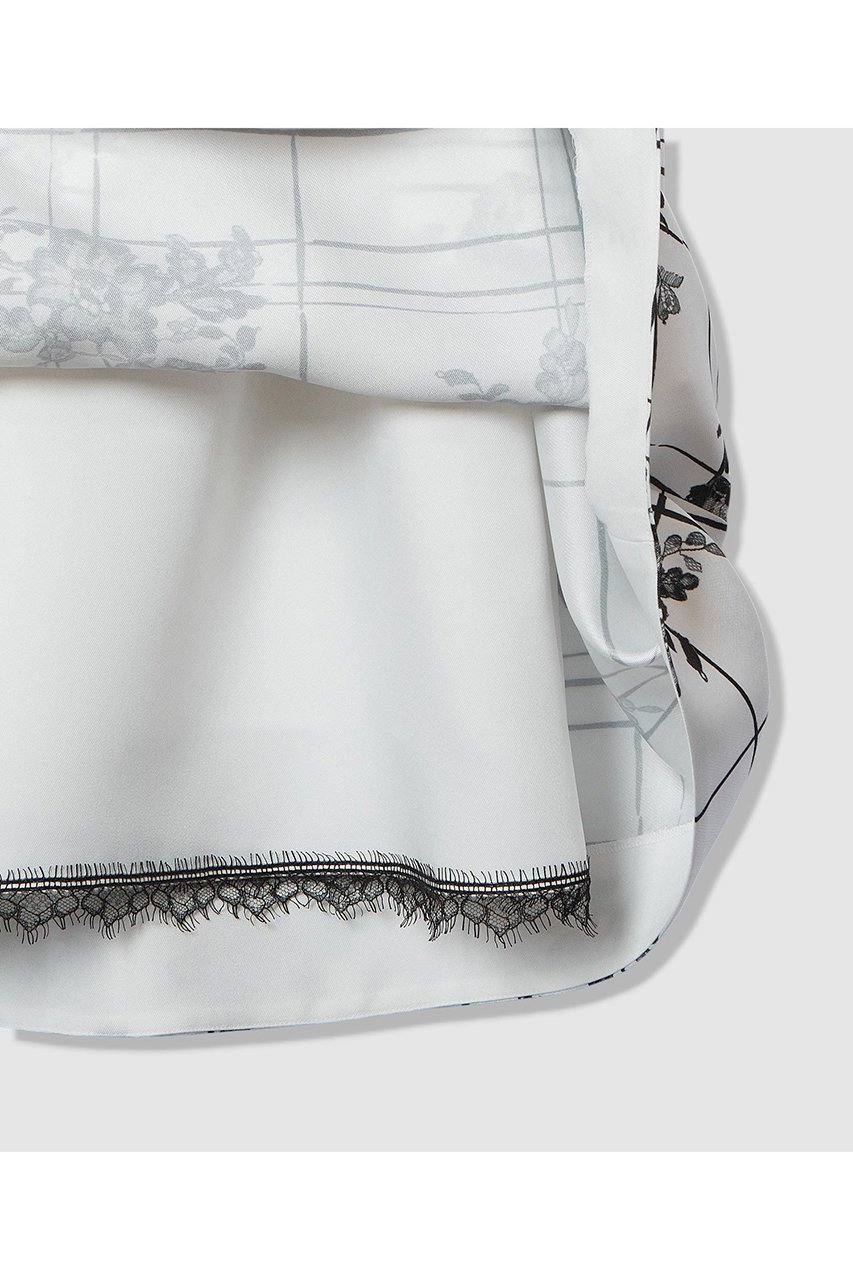 【アルアバイル/allureville】の【LOULOU WILLOUGHBY】SILK CO フラワーチェックワンピース 人気、トレンドファッション・服の通販 founy(ファニー) 　ファッション　Fashion　レディースファッション　Fashion for Women　ワンピース　Dresses　チュニック　Tunic Tops & Dresses　2025年　2025　2025-2026秋冬・A/W　Autumn/Winter 2025–26 AW25–26　イタリア　Italy　エレガント 上品　Elegant　コルセット　Corset, Bustier　チェック　Check, Plaid, Tartan　チュニック　Tunic, Long Top　フラワー　Flower, Floral　モチーフ　Motif, Design Theme　モノトーン　Monotone, Black and White　レース　Lace, Lace Fabric　ロング　Long, Long-Length　A/W・秋冬　Autumn/Winter　other-5|ID: prp329100004780707 ipo3291000000034684877