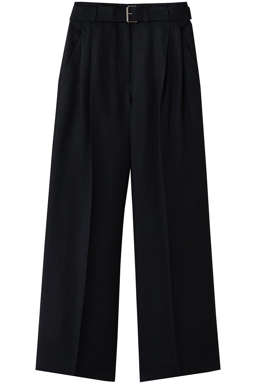 【エブール/ebure】のビスコースブッチャー ベルテッドワイドパンツ インテリア・キッズ・メンズ・レディースファッション・服の通販 founy(ファニー) 　ファッション　Fashion　レディースファッション　Fashion for Women　パンツ　Pants & Trousers　ポケット　Pocket, Pocket Detail　ワイド　Wide, Wide Fit　ネイビー|ID: prp329100004781787 ipo3291000000036778960