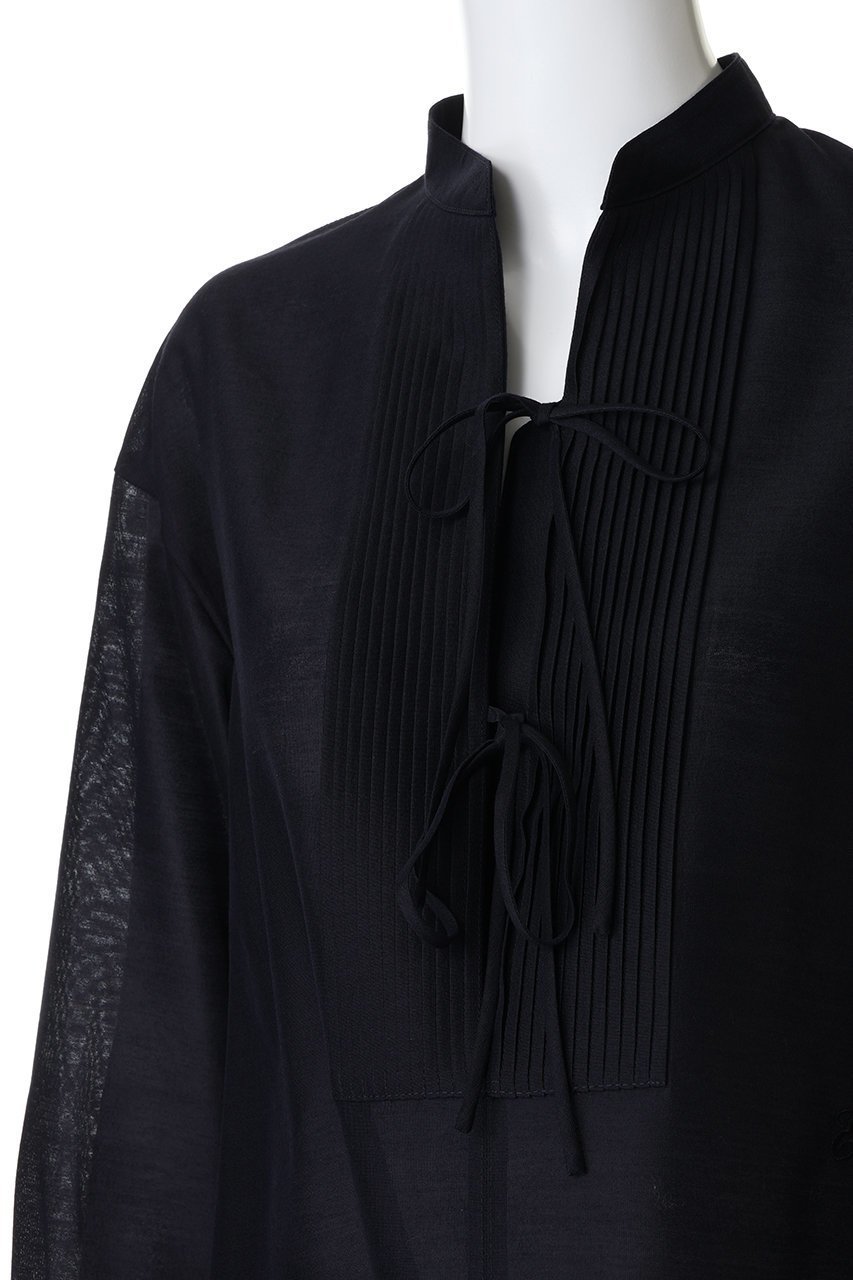 【エブール/ebure】のライトウールシルク バンドカラーブラウス 人気、トレンドファッション・服の通販 founy(ファニー) 　ファッション　Fashion　レディースファッション　Fashion for Women　トップス・カットソー　Cut & Sew Tops　シャツ・ブラウス・オフィスカジュアル　Elegant Blouses & Button-Ups　2026年　2026　おすすめ　Recommended / Our Picks　インナー　Innerwear　シルク　Silk, 100% Silk　シルケット　Silket, Silky Cotton　ジャケット　Jacket, Outerwear　スリーブ　Sleeve, Long Sleeve / Short Sleeve　タートル　Turtleneck, Turtle Collar　ダブル　Double, Double-Breasted　フロント　Front, Front Design　リボン　Ribbon, Bow　ロング　Long, Long-Length　夏　Summer　春　Spring　S/S・春夏　SS, Spring/Summer, Warm Season　other-5|ID: prp329100004781790 ipo3291000000035942788