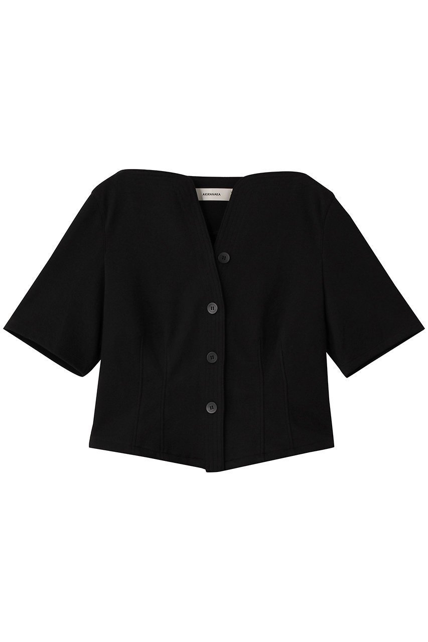 【アキラナカ/AKIRANAKA】のSesilia ジャージー ショートスリーブシャツ インテリア・キッズ・メンズ・レディースファッション・服の通販 founy(ファニー) 　ファッション　Fashion　レディースファッション　Fashion for Women　トップス・カットソー　Cut & Sew Tops　シャツ・ブラウス・オフィスカジュアル　Elegant Blouses & Button-Ups　2026年　2026　ショート　Short, Short Length　スリーブ　Sleeve, Long Sleeve / Short Sleeve　デコルテ　Décolleté, Neckline　バランス　Balance, Style Balance　フォルム　Silhouette, Form　モダン　Modern, Contemporary　ラグジュアリー　Luxury, Elegant　レース　Lace, Lace Fabric　夏　Summer　春　Spring　S/S・春夏　SS, Spring/Summer, Warm Season　ブラック|ID: prp329100004781796 ipo3291000000034694655