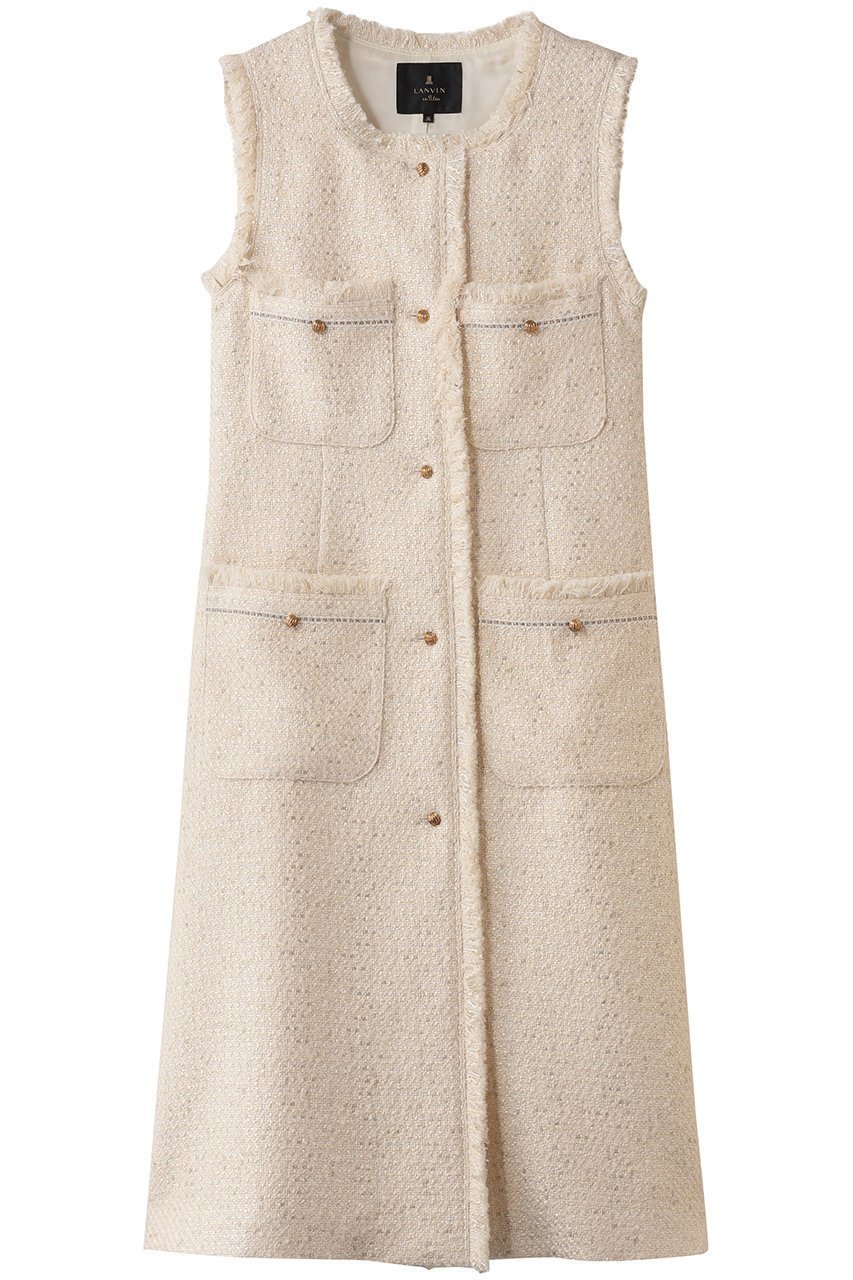 【ランバン オン ブルー/LANVIN en Bleu】のツイードジレワンピース 人気、トレンドファッション・服の通販 founy(ファニー) 　ファッション　Fashion　レディースファッション　Fashion for Women　アウター　Coat / Outerwear Collection　ワンピース　Dresses　チュニック　Tunic Tops & Dresses　2026年　2026　チュニック　Tunic, Long Top　ツイード　Twill, Twill Weave　ロング　Long, Long-Length　夏　Summer　春　Spring　S/S・春夏　SS, Spring/Summer, Warm Season　 other-1|ID: prp329100004781805 ipo3291000000034694730