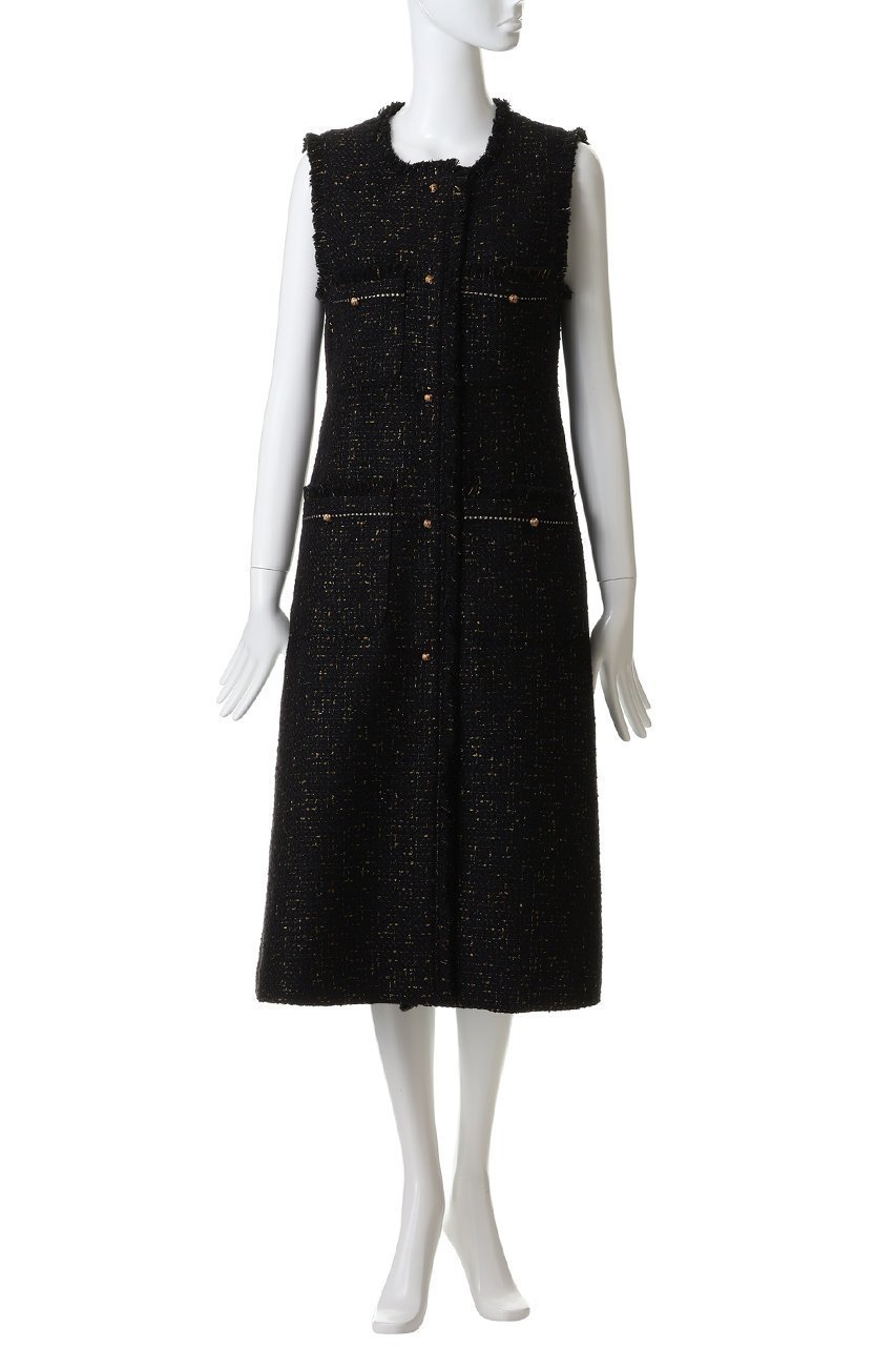 【ランバン オン ブルー/LANVIN en Bleu】のツイードジレワンピース 人気、トレンドファッション・服の通販 founy(ファニー) 　ファッション　Fashion　レディースファッション　Fashion for Women　アウター　Coat / Outerwear Collection　ワンピース　Dresses　チュニック　Tunic Tops & Dresses　2026年　2026　チュニック　Tunic, Long Top　ツイード　Twill, Twill Weave　ロング　Long, Long-Length　夏　Summer　春　Spring　S/S・春夏　SS, Spring/Summer, Warm Season　other-2|ID: prp329100004781805 ipo3291000000034694733