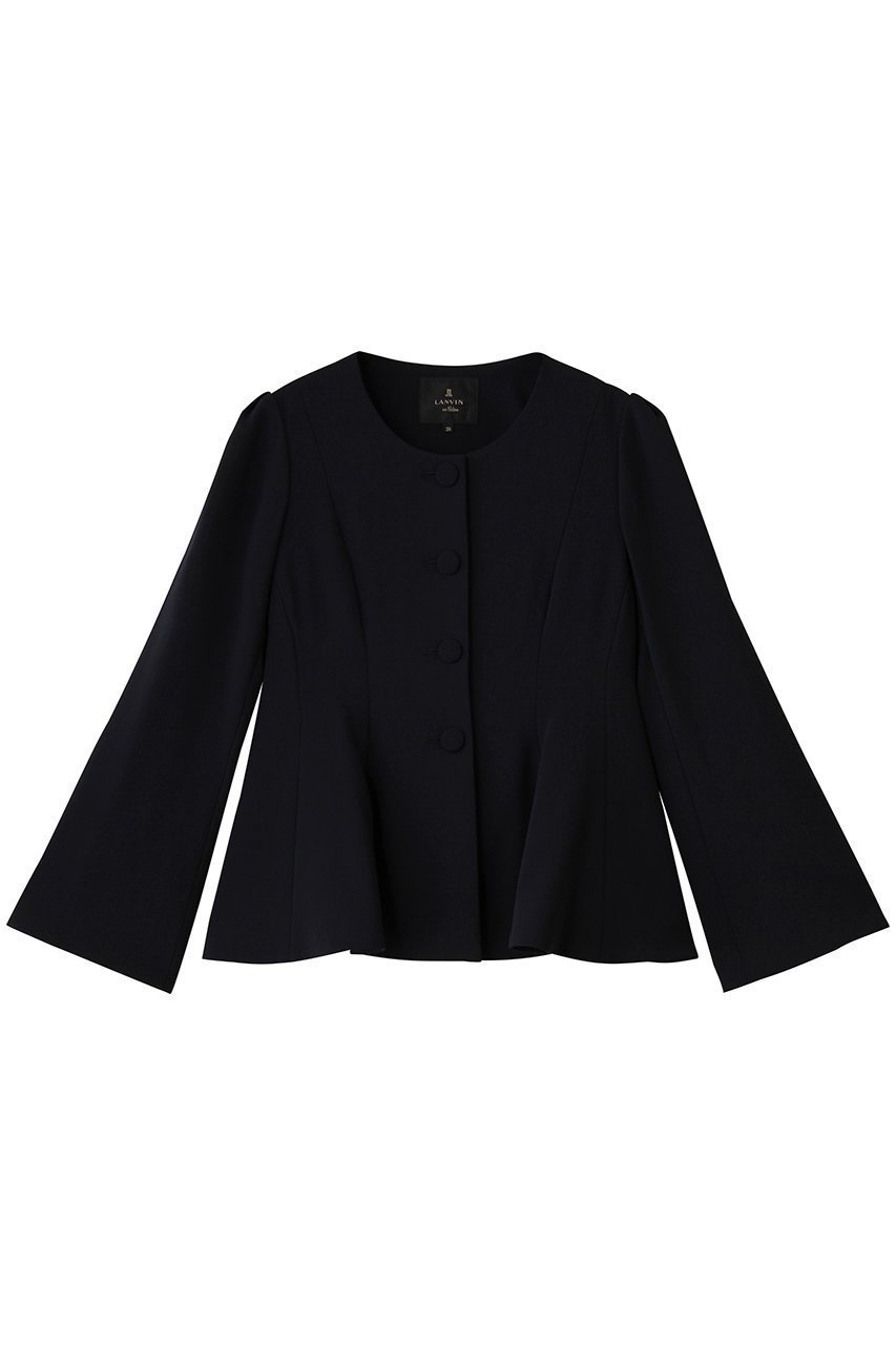 【ランバン オン ブルー/LANVIN en Bleu】のトリアセテートペプラムジャケット 人気、トレンドファッション・服の通販 founy(ファニー) 　ファッション　Fashion　レディースファッション　Fashion for Women　アウター　Coat / Outerwear Collection　レディースジャケット・軽アウター　Jackets　2026年　2026　ジャケット　Jacket, Outerwear　スリーブ　Sleeve, Long Sleeve / Short Sleeve　フェミニン　Feminine, Girly　フロント　Front, Front Design　ペプラム　Peplum, Flared Hem　ロング　Long, Long-Length　夏　Summer　春　Spring　S/S・春夏　SS, Spring/Summer, Warm Season　 other-1|ID: prp329100004781806 ipo3291000000036156030