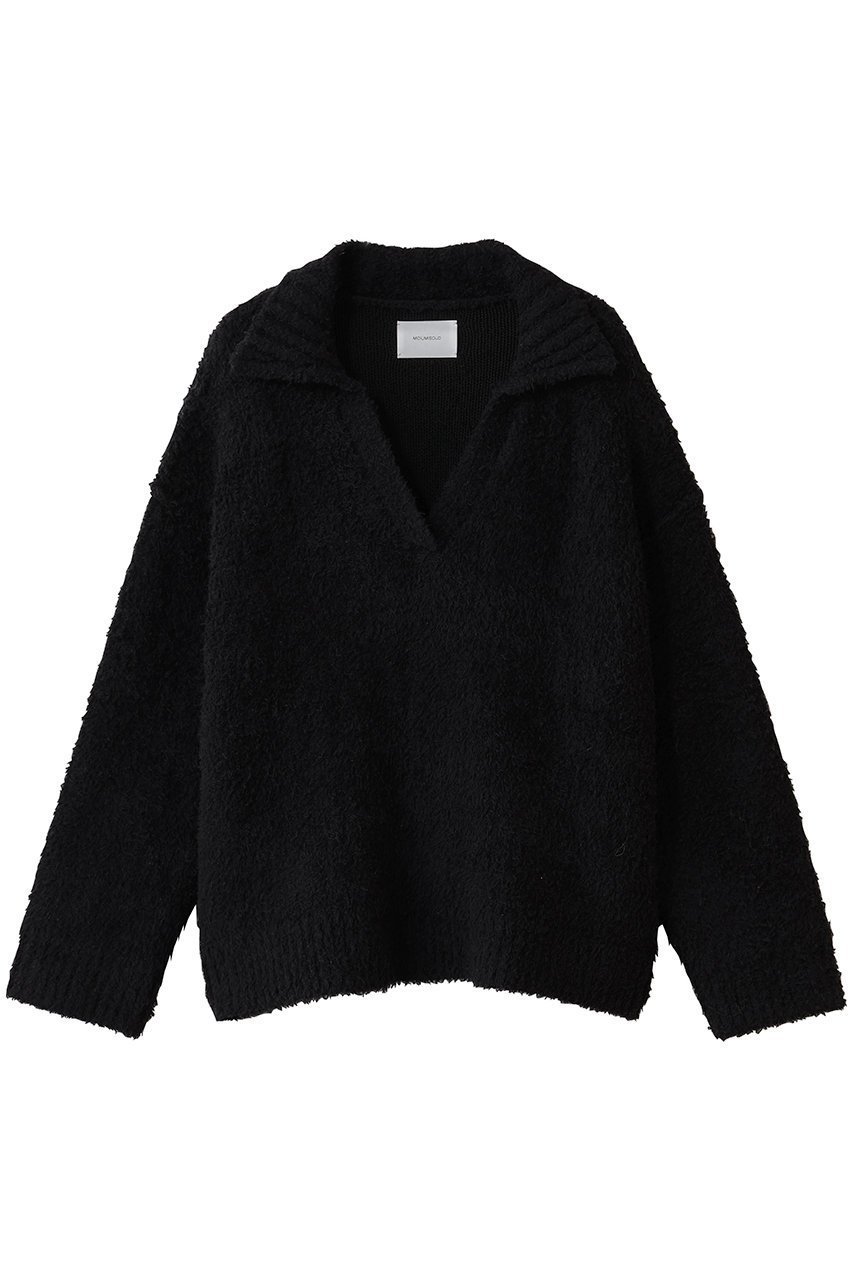 【ミディウミソリッド/MIDIUMISOLID】のfeather yarn skipper PO プルオーバー インテリア・キッズ・メンズ・レディースファッション・服の通販 founy(ファニー) 　ファッション　Fashion　レディースファッション　Fashion for Women　トップス・カットソー　Cut & Sew Tops　ニット　Knit Tops & Sweaters　カジュアルプルオーバー・ニットトップス　Pullovers & Knit Tops / Casual Pullovers　スキッパー　Skipper, Open Collar　デコルテ　Décolleté, Neckline　フェザー　Feather, Feather Detail　フレア　Flare, Flared　マニッシュ　Mannish, Boyish　新作・新入荷　New Arrivals / New In　black|ID: prp329100004781835 ipo3291000000034694963
