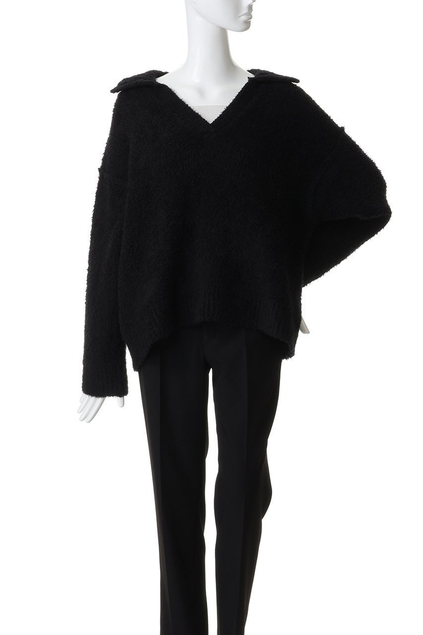 【ミディウミソリッド/MIDIUMISOLID】のfeather yarn skipper PO プルオーバー 人気、トレンドファッション・服の通販 founy(ファニー) 　ファッション　Fashion　レディースファッション　Fashion for Women　トップス・カットソー　Cut & Sew Tops　ニット　Knit Tops & Sweaters　カジュアルプルオーバー・ニットトップス　Pullovers & Knit Tops / Casual Pullovers　スキッパー　Skipper, Open Collar　デコルテ　Décolleté, Neckline　フェザー　Feather, Feather Detail　フレア　Flare, Flared　マニッシュ　Mannish, Boyish　other-2|ID: prp329100004781835 ipo3291000000035804911