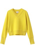 【ランバン オン ブルー/LANVIN en Bleu】のダブルフェイスVネックニット 人気、トレンドファッション・服の通販 founy(ファニー) ファッション Fashion レディースファッション Fashion for Women トップス・カットソー Cut & Sew Tops ニット Knit Tops & Sweaters カジュアルプルオーバー・ニットトップス Pullovers & Knit Tops / Casual Pullovers Vネックトップス V-Neck Tops / V-Cut Neckline Shirts 2026年 2026 おすすめ Recommended / Our Picks コンパクト Compact, Small Size シンプル Simple, Minimal スリーブ Sleeve, Long Sleeve / Short Sleeve ダブル Double, Double-Breasted トレンド Trend, Trending Now フェイス Face, Facial Design ロング Long, Long-Length ワイド Wide, Wide Fit 夏 Summer 春 Spring S/S・春夏 SS, Spring/Summer, Warm Season thumbnail イエロー|ID: prp329100004781839 ipo3291000000034695005