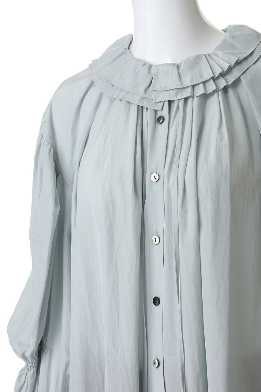 【ランバン オン ブルー/LANVIN en Bleu】のトリアセローンフリルカラーブラウス 人気、トレンドファッション・服の通販 founy(ファニー) 　ファッション　Fashion　レディースファッション　Fashion for Women　トップス・カットソー　Cut & Sew Tops　シャツ・ブラウス・オフィスカジュアル　Elegant Blouses & Button-Ups　2026年　2026　ギャザー　Gathered, Ruffled　スラックス　Slacks, Dress Pants　スリーブ　Sleeve, Long Sleeve / Short Sleeve　デニム　Denim, Jeans Material　フェミニン　Feminine, Girly　フリル　Frill, Ruffle　ロング　Long, Long-Length　夏　Summer　春　Spring　S/S・春夏　SS, Spring/Summer, Warm Season　other-5|ID: prp329100004781842 ipo3291000000034695052